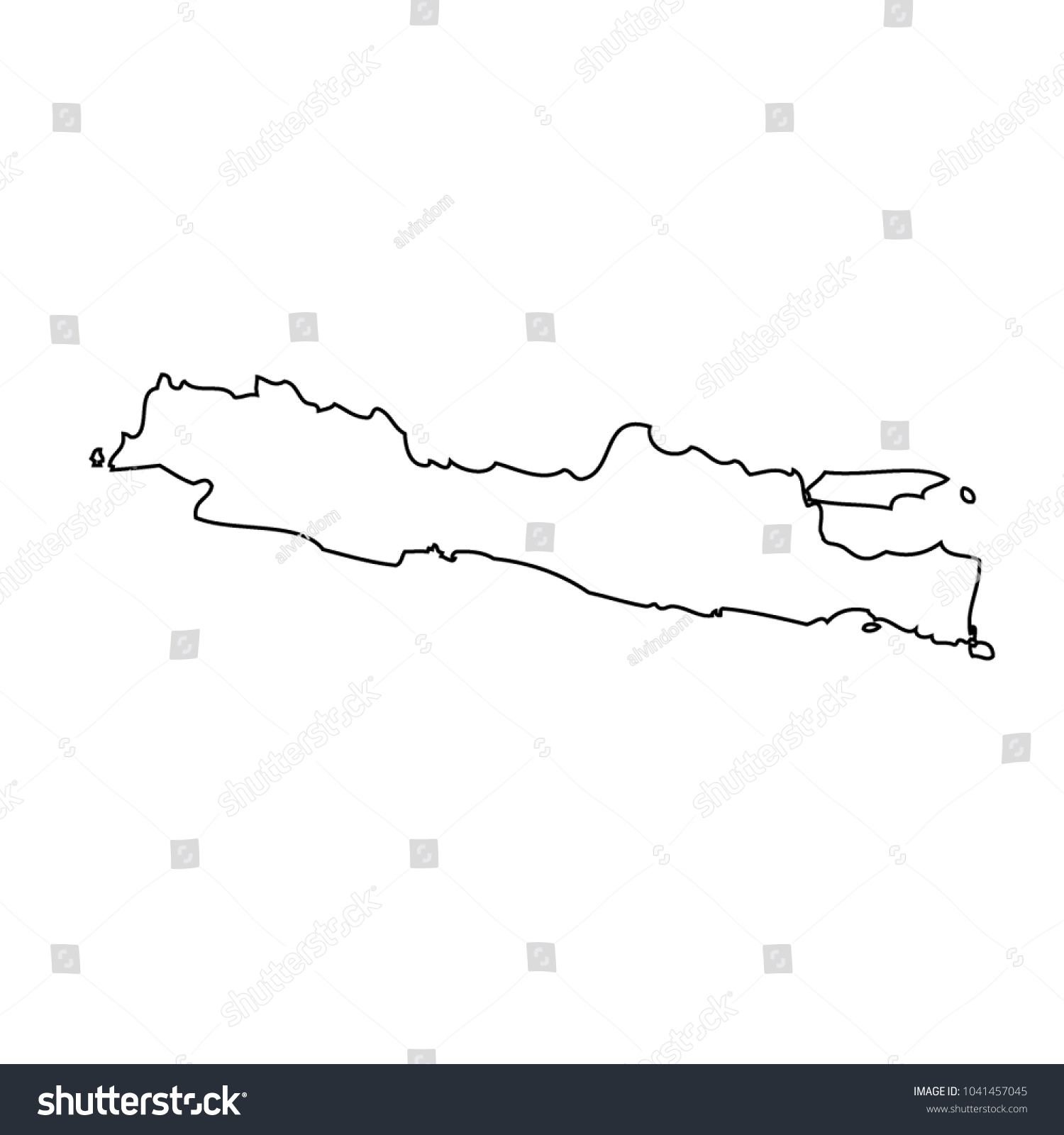 Map Outline Java Island Stock Vector (Royalty Free) 1041457045 ...