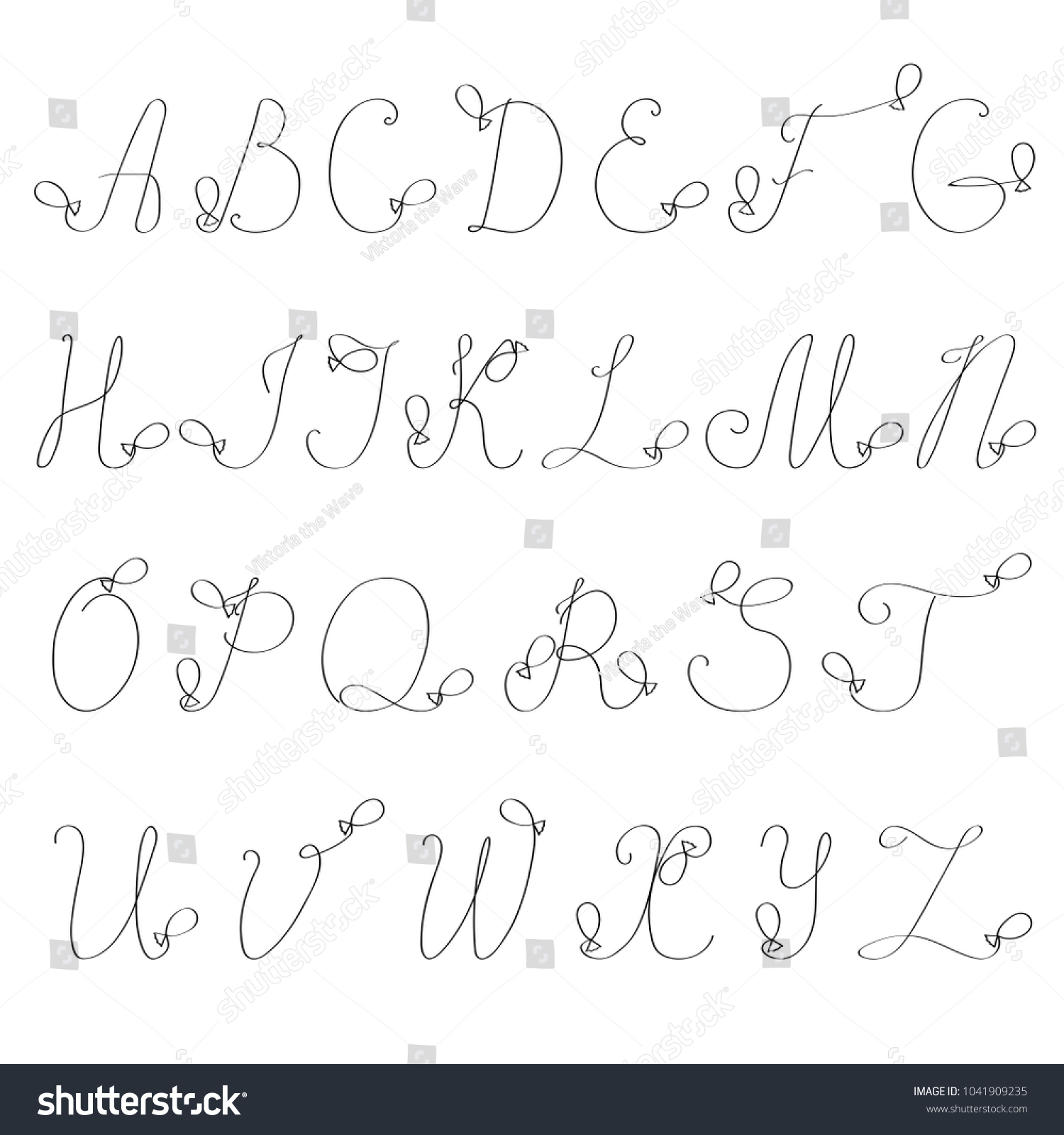 Vector Illustration Outline Alphabet Letters Formed Stock Vector ...