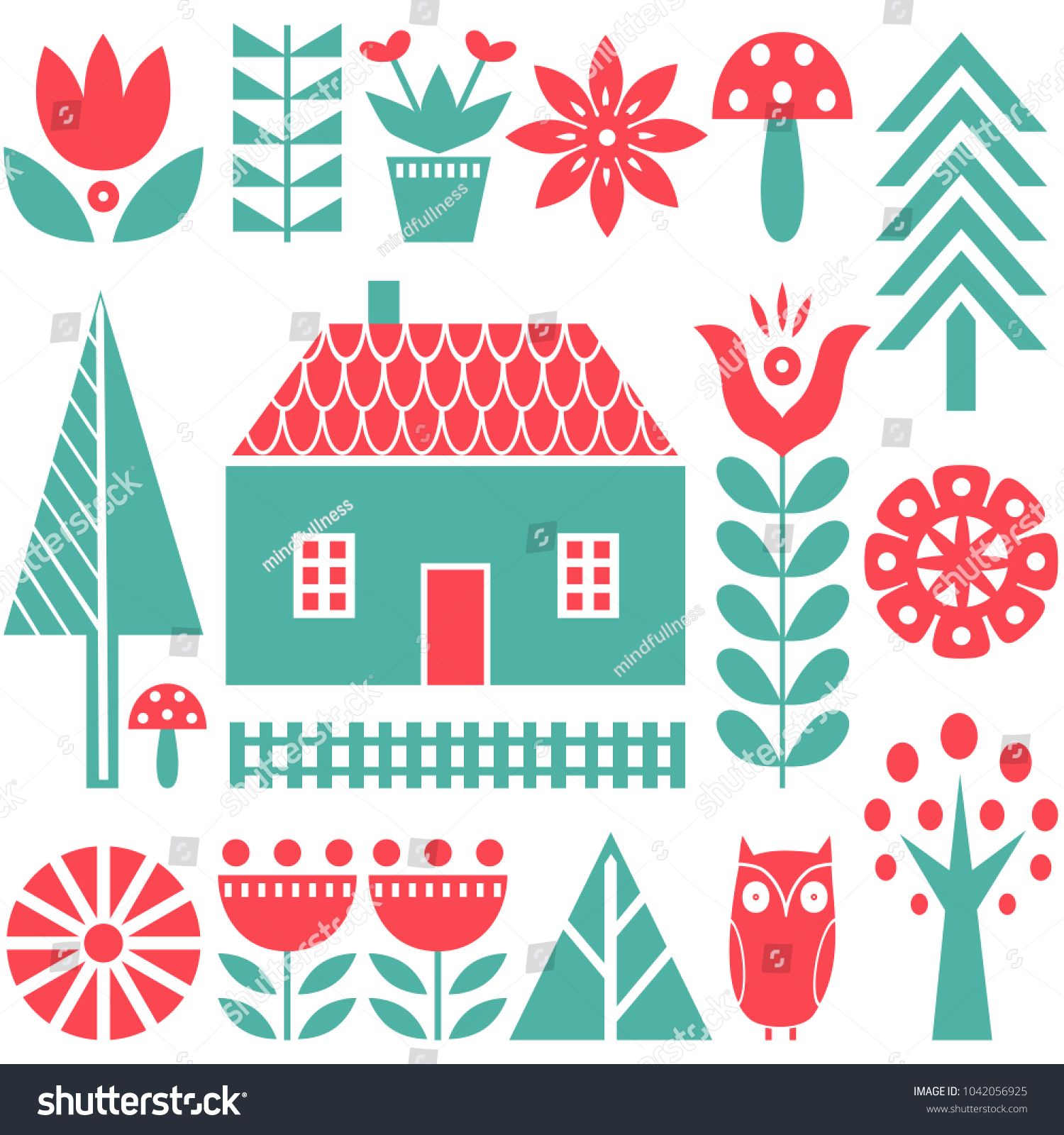 Scandinavian Folk Art Seamless Vector Pattern Stock Vector (Royalty ...