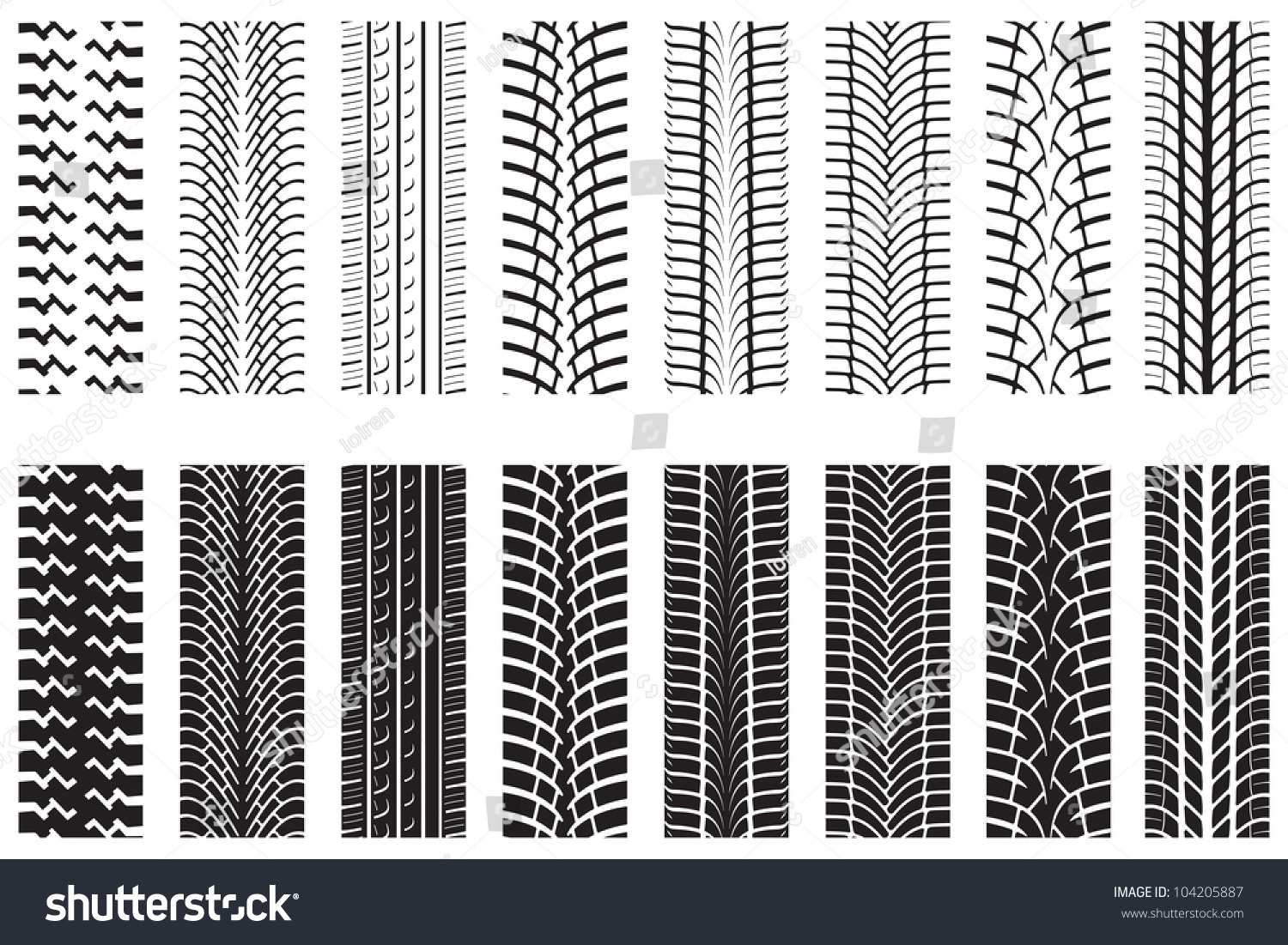 Tire Tracks Trace Wheel Stock Vector (Royalty Free) 104205887 ...