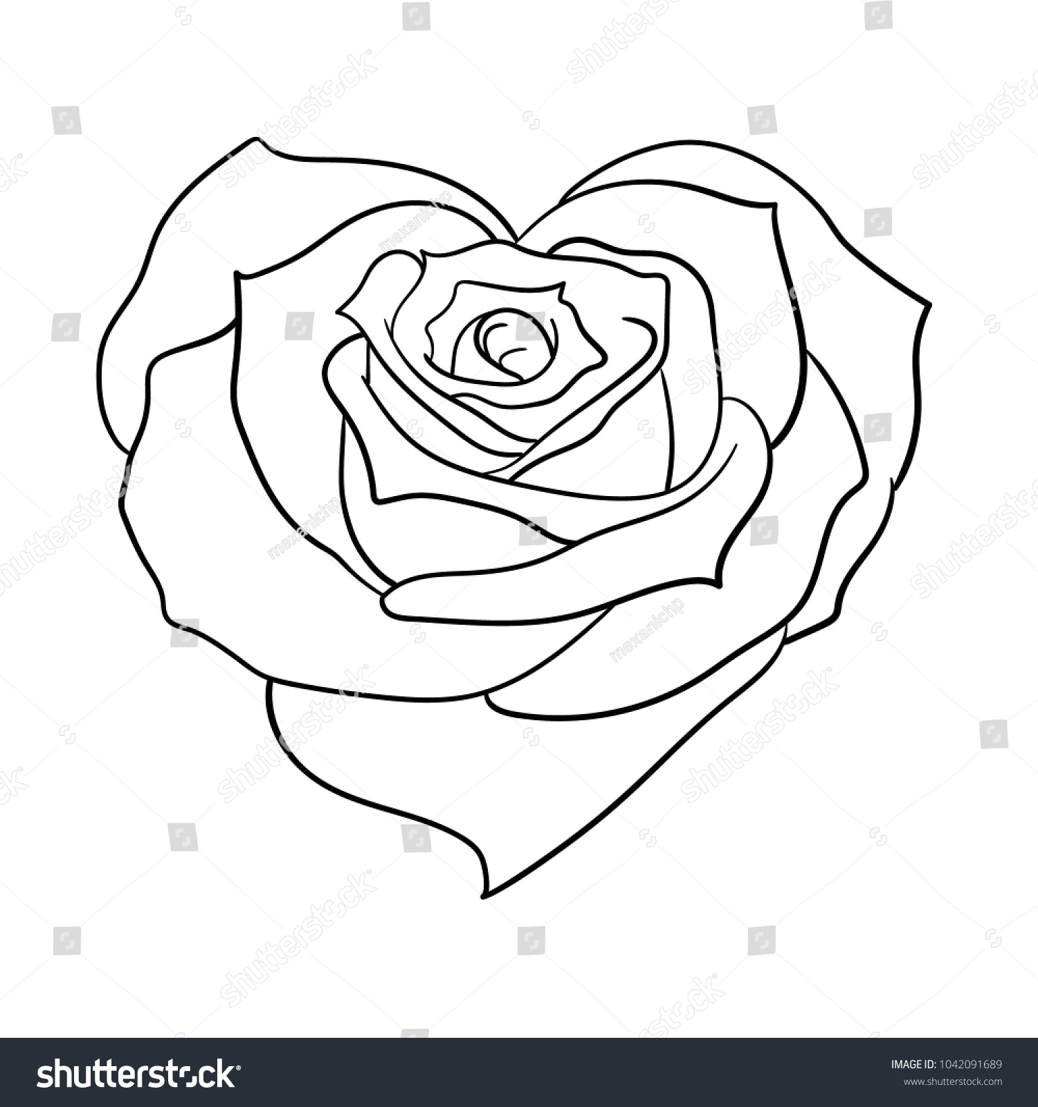 Роза рисунок легкий