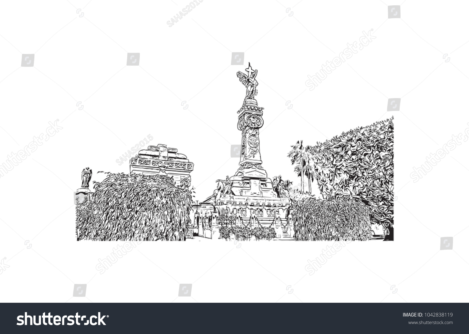 Havana Capital City Hand Drawn Sketch Stock Vector (Royalty Free ...