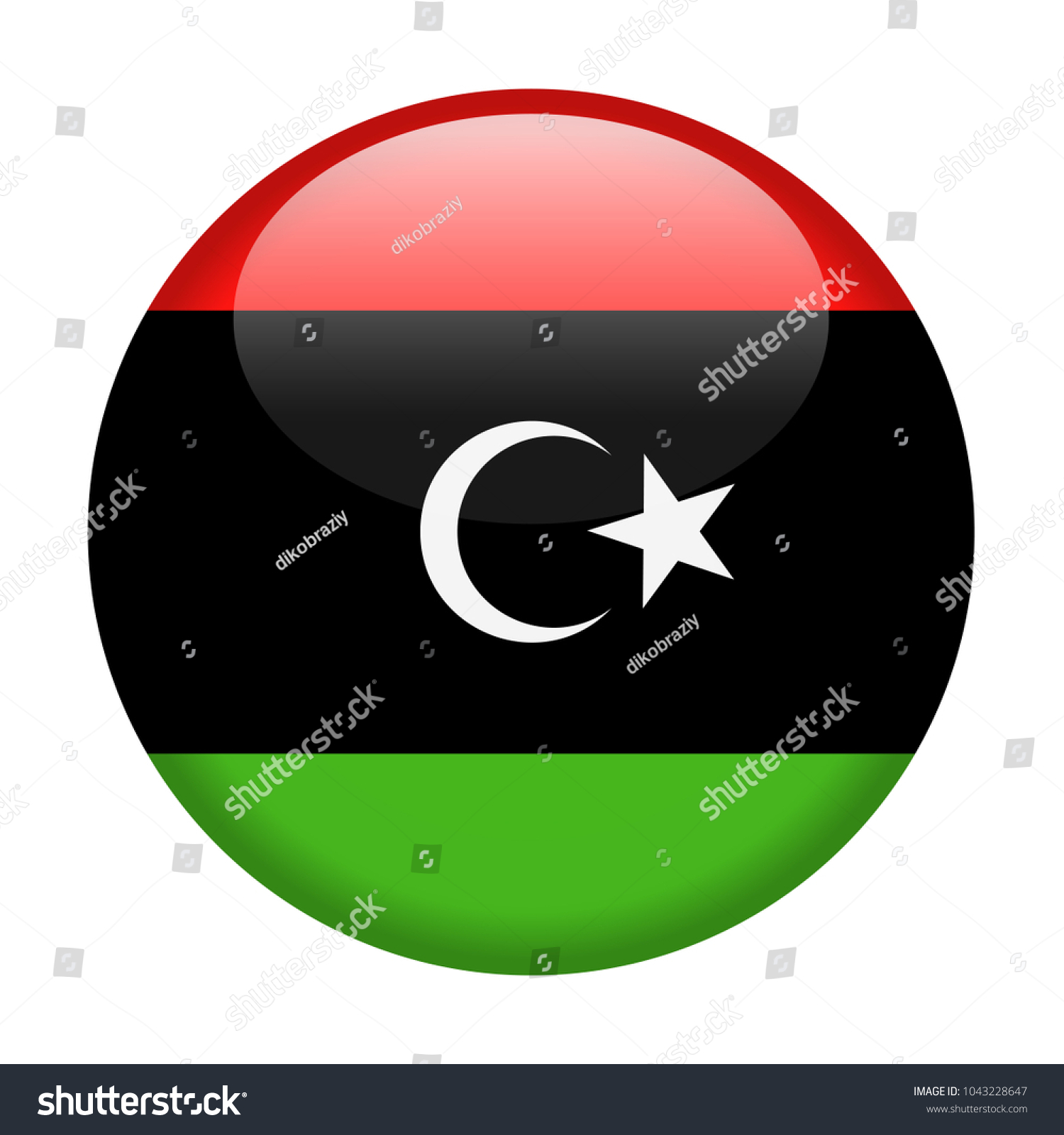 Libya Flag Vector Round Icon Illustration Stock Vector (Royalty Free ...