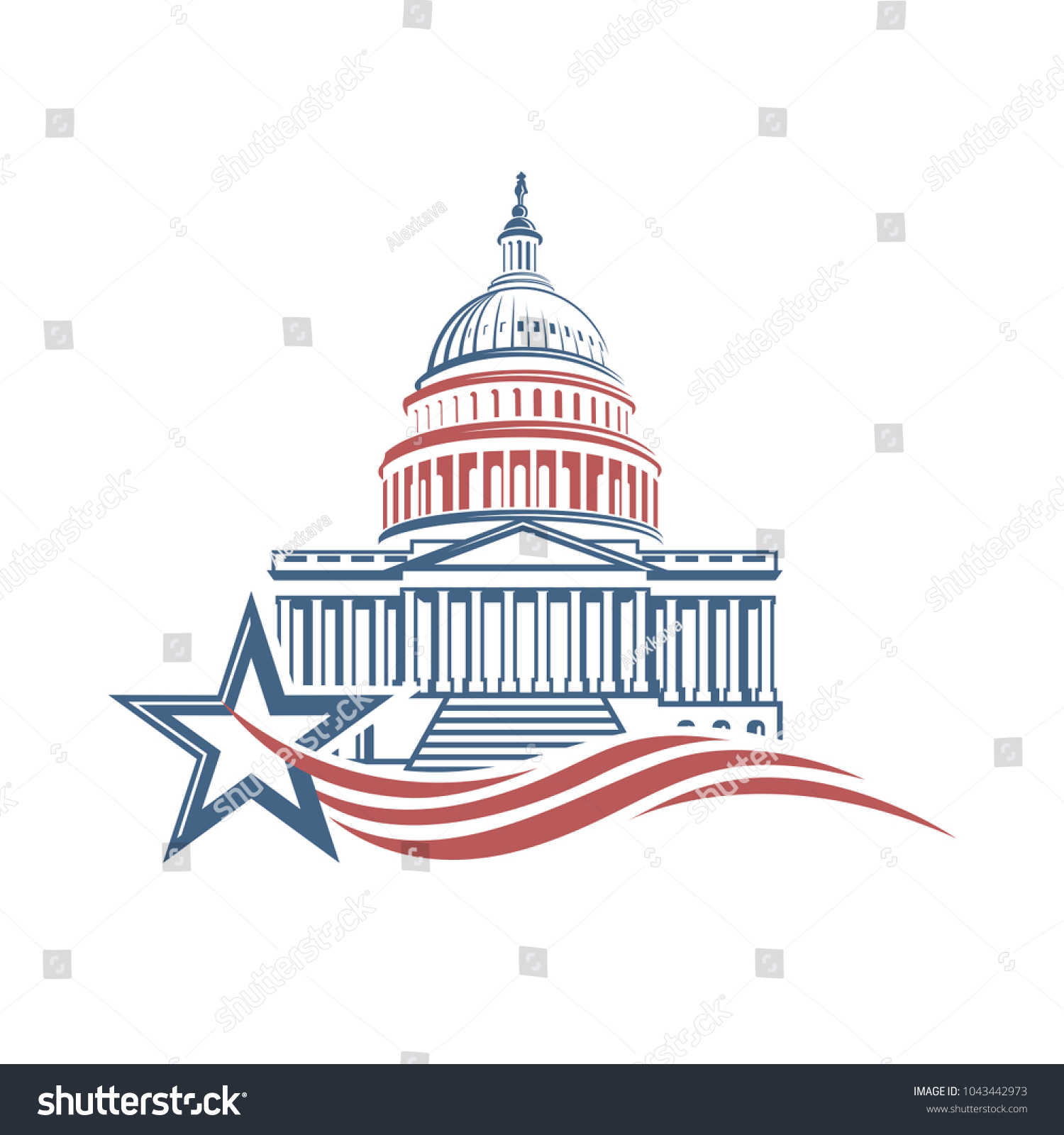 United States Capitol Building Icon Washington Stock Vector (Royalty ...