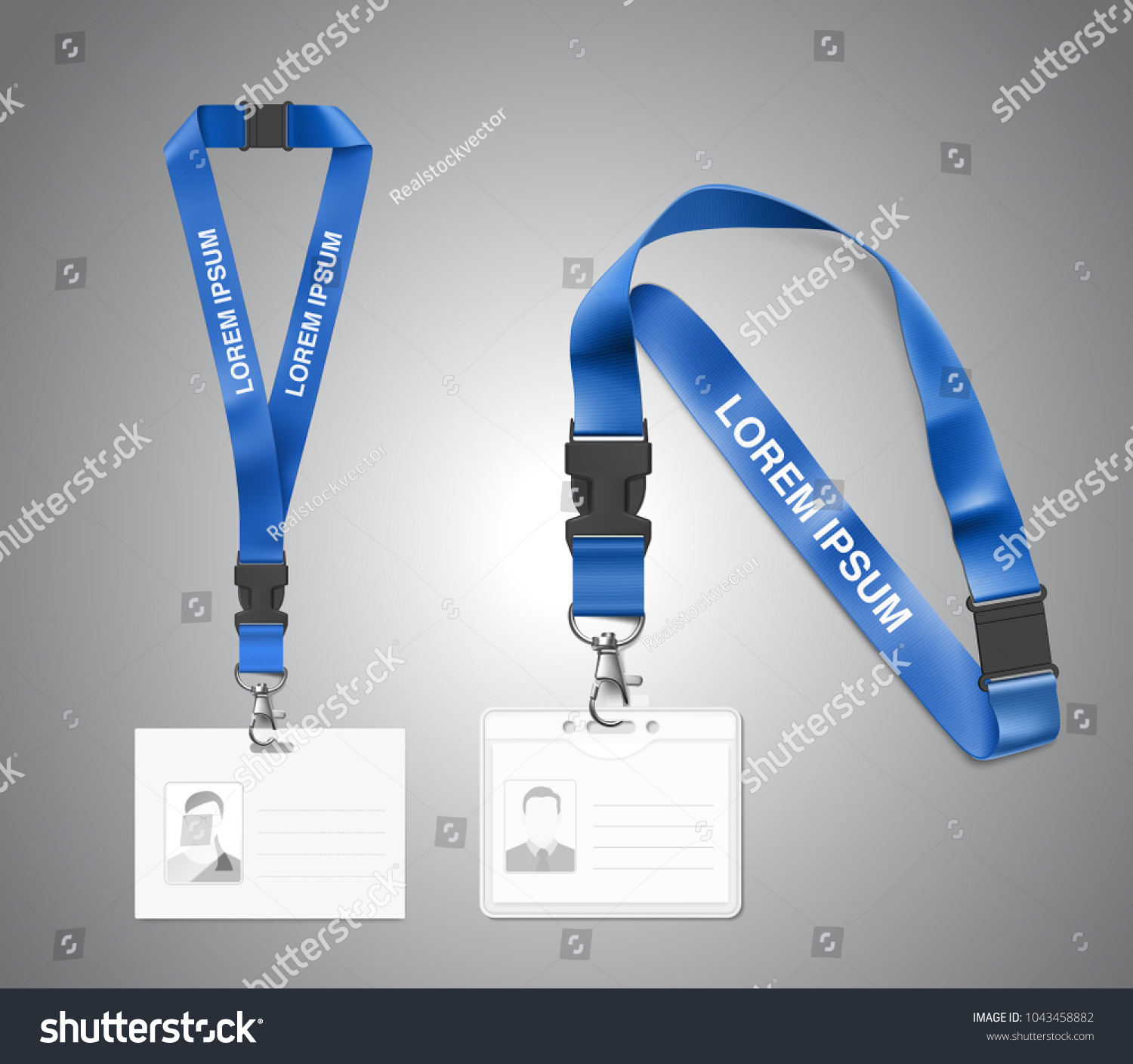 Set Lanyard Id Card Vector Illustration Stock Vector (Royalty Free ...