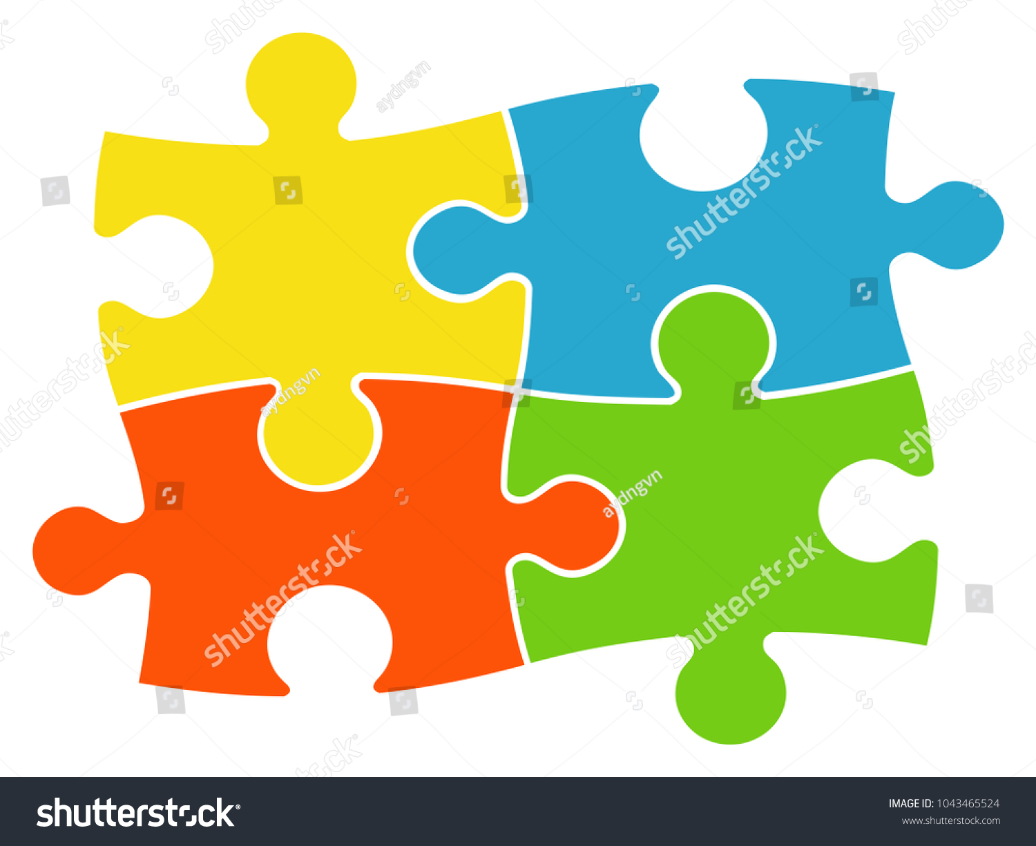 Colored Jigsaw Puzzle Pieces Vector Illustration Stock Vector (Royalty ...