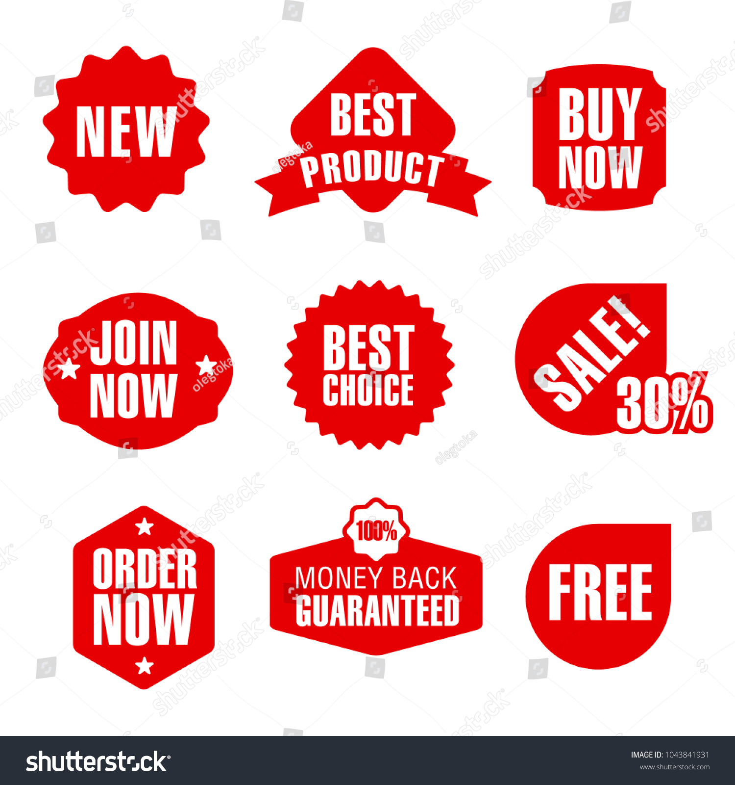 Set Different Flat Advertising Promotion Badges Stock Illustration ...