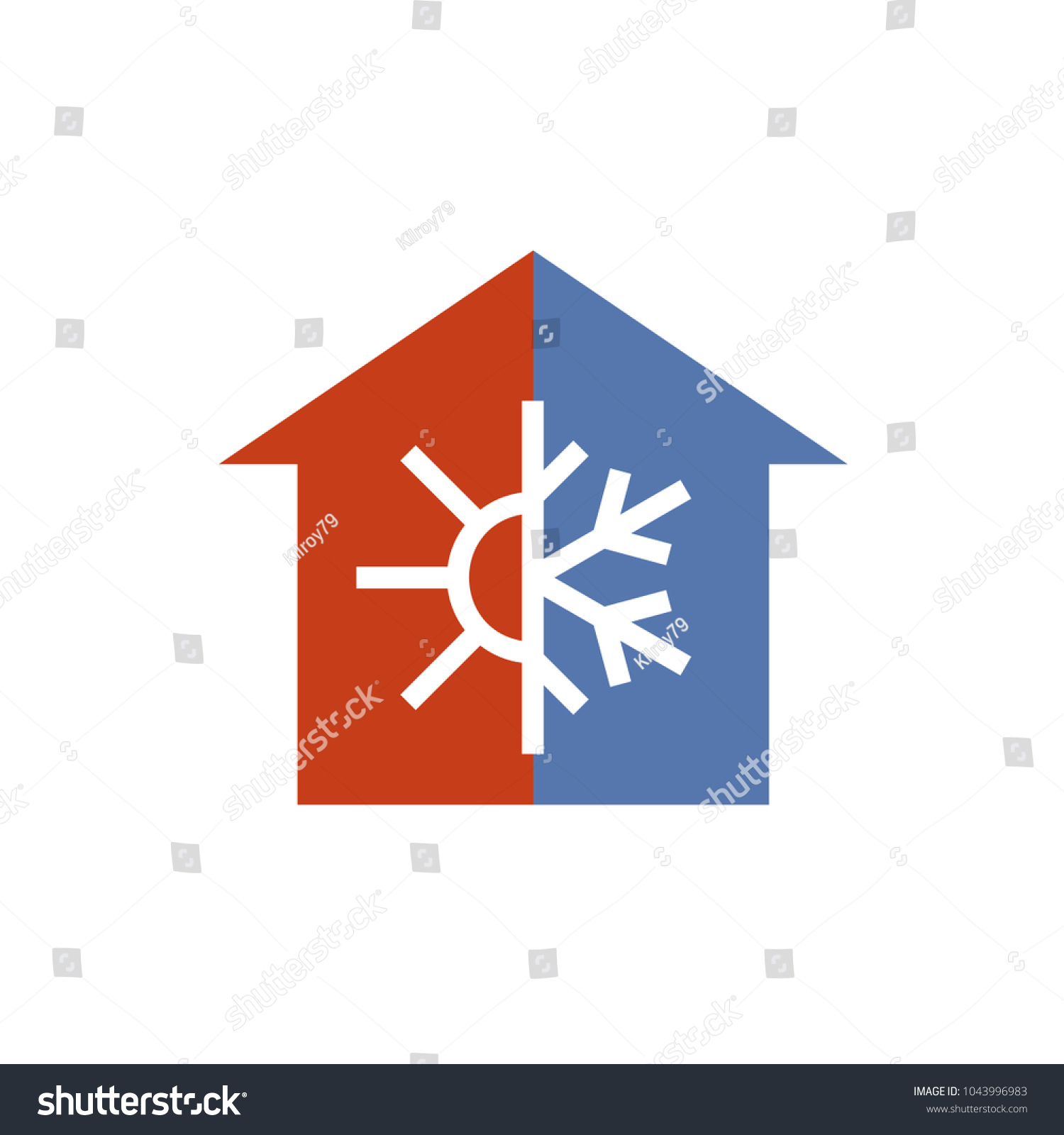 Hot Cold House Silhouette Sign Temperature Stock Vector (Royalty Free ...