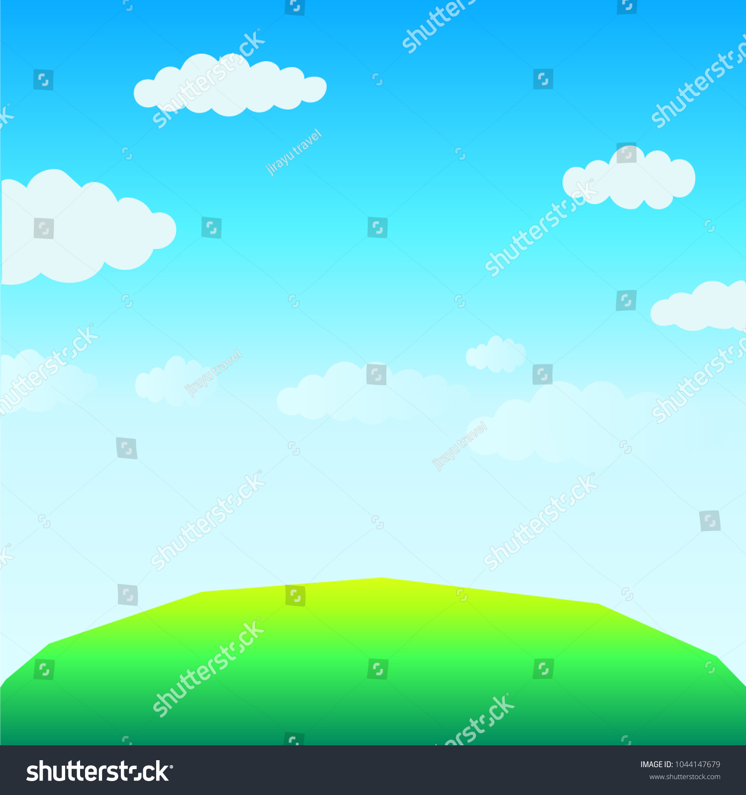 Green Landscape Blue Sky Vector Background Stock Vector (royalty Free 