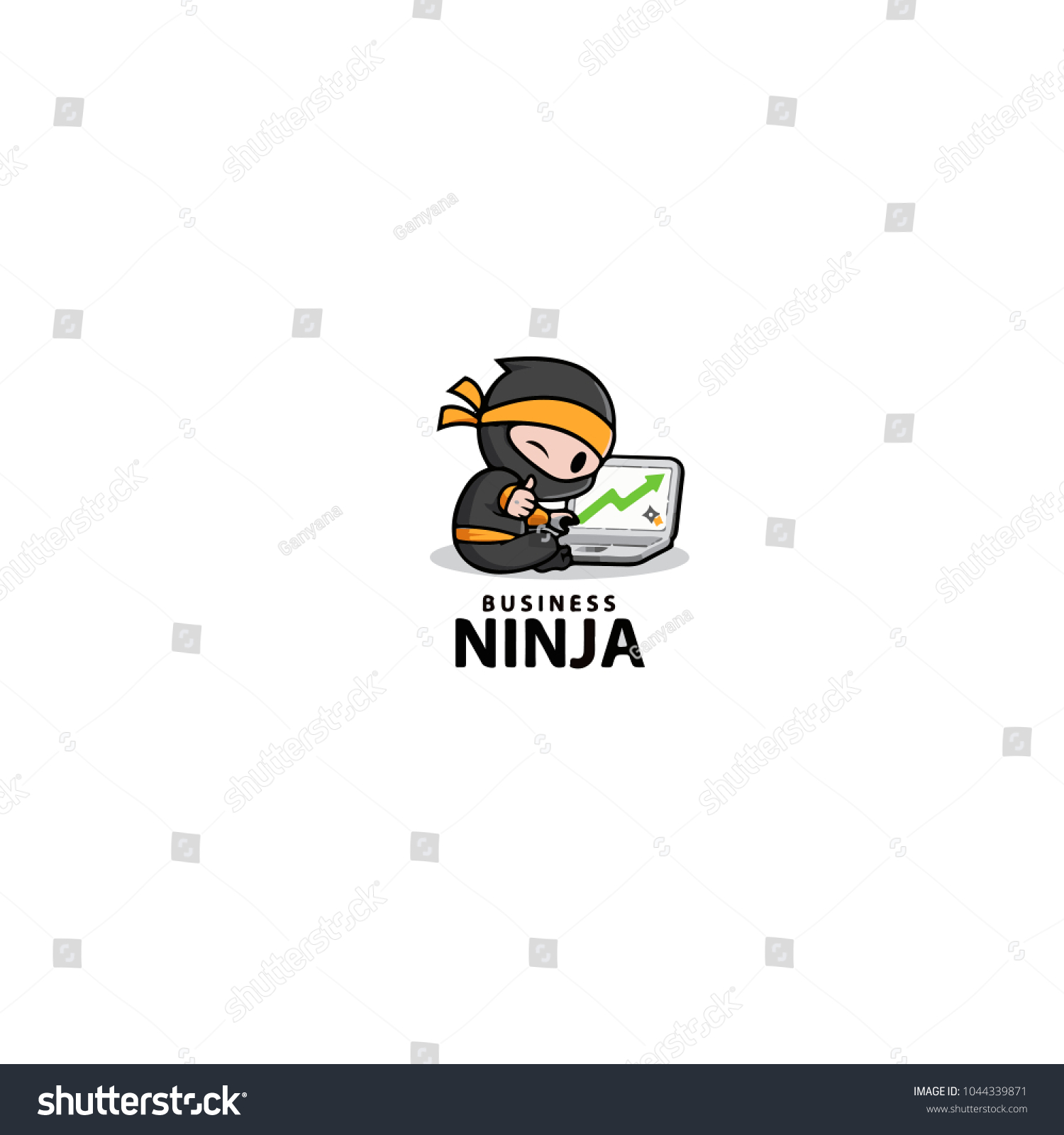 Ninja Logo Ninja Business Ninja Laptop Stock Vector (Royalty Free ...