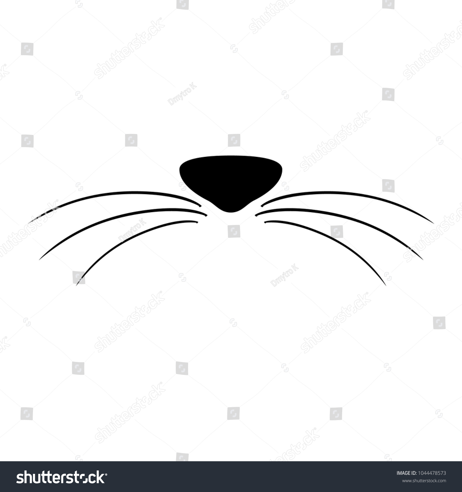 Cat Nose Vector Stock Vector (Royalty Free) 1044478573 | Shutterstock