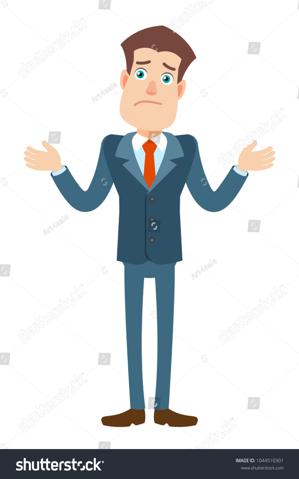 Dont Know Businessman Shrugging His Shoulders Stock Vector (Royalty ...