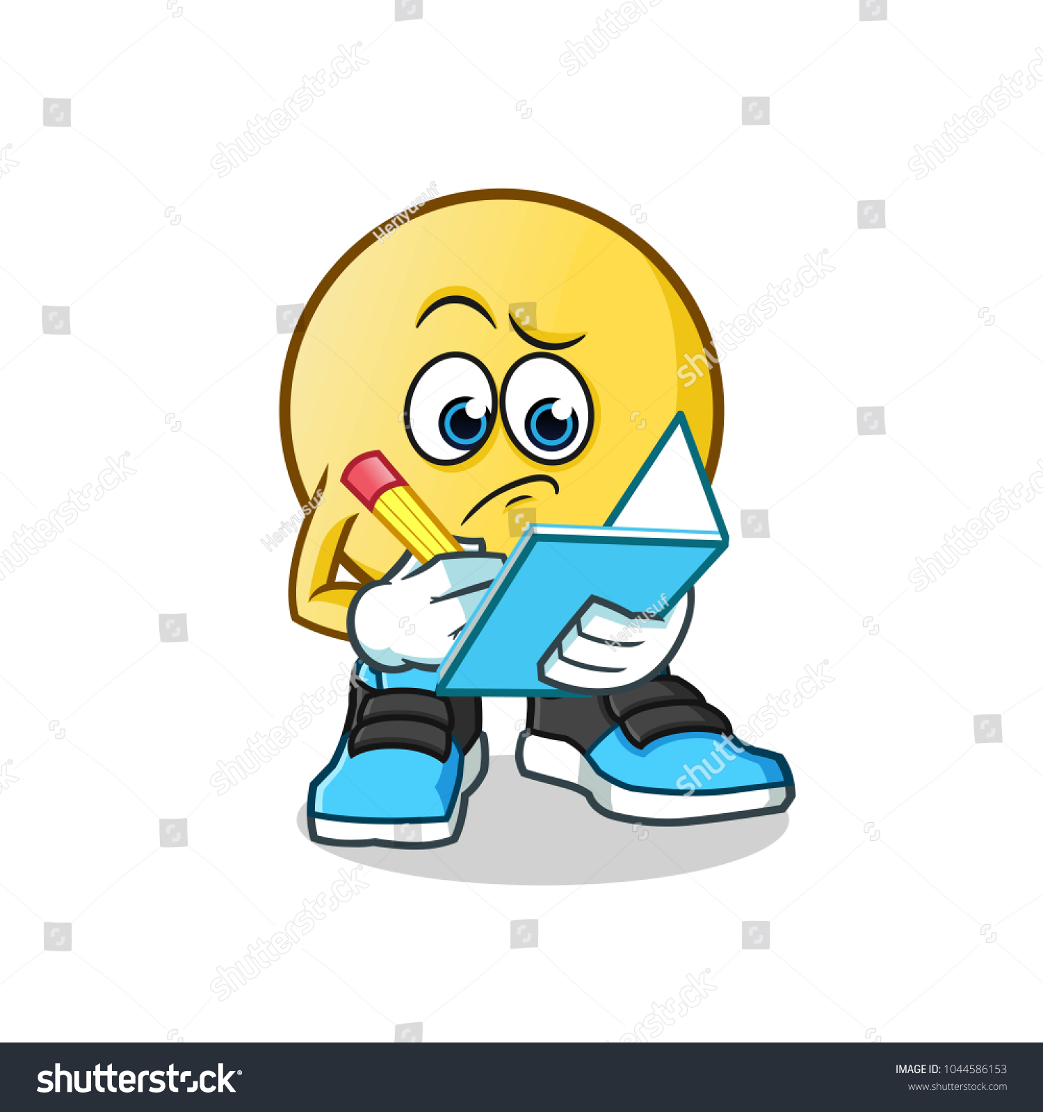 emoticon writing mascot vector cartoon illustration vector có sẵn