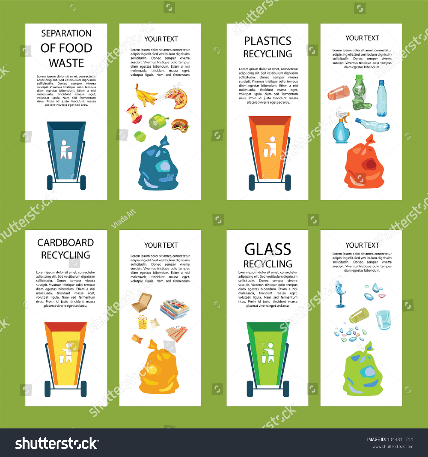 Waste Separation Poster Trash Containers Bags: vector de stock (libre ...