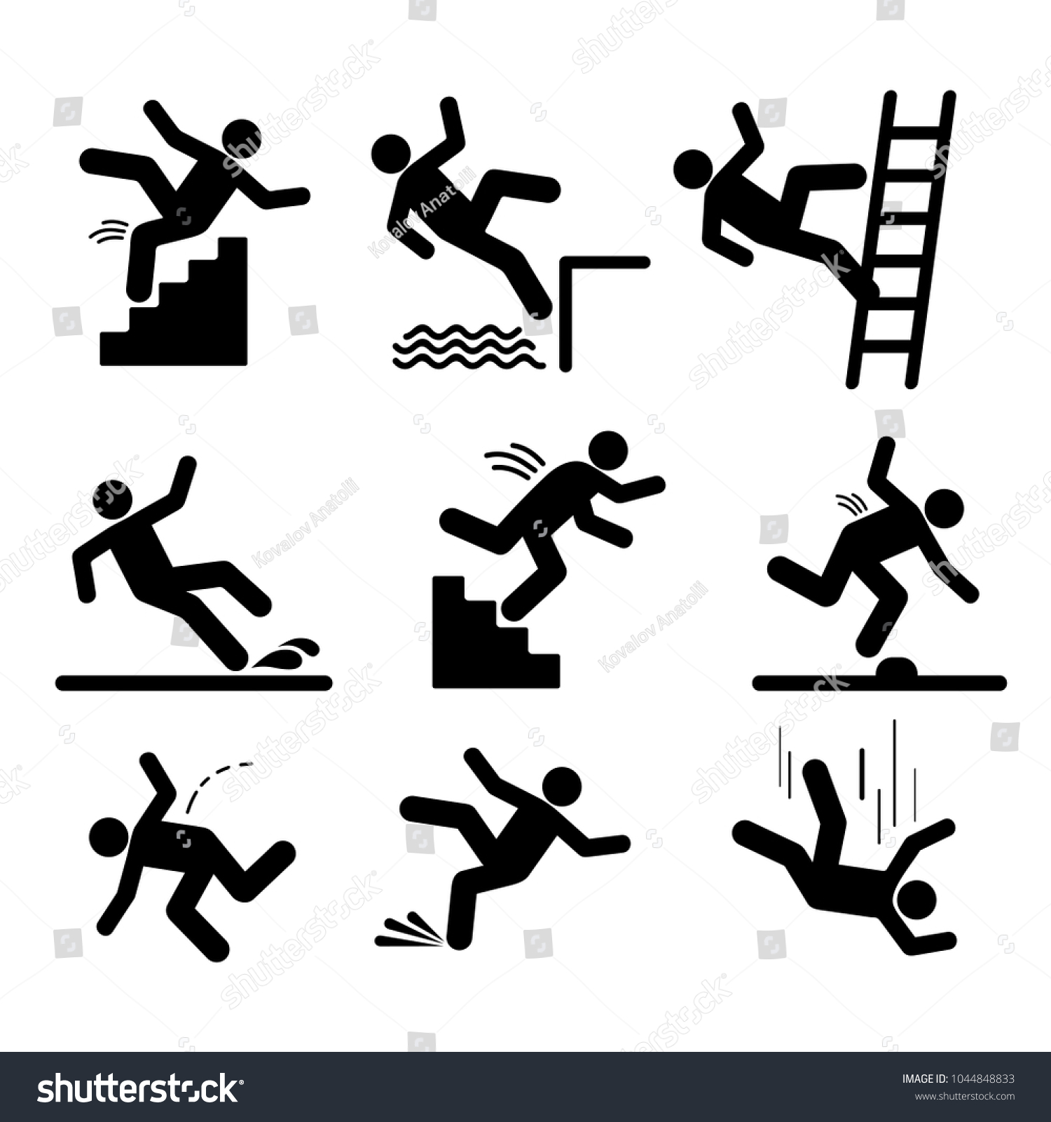 Значок падение с лестницы