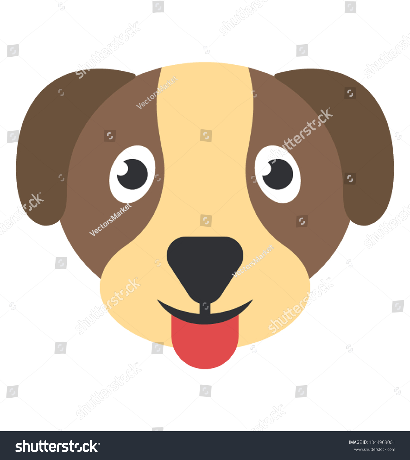 Face Brown Dog Open Mouth Stock Vector (Royalty Free) 1044963001 ...