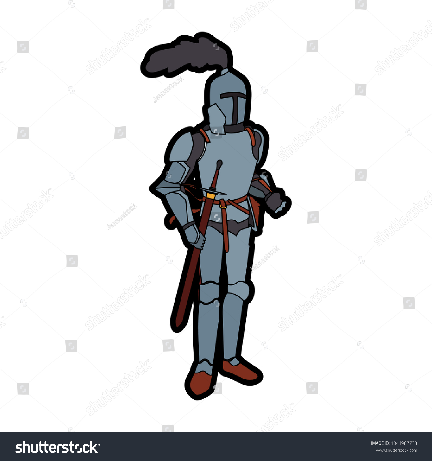 Medieval Warrior Cartoon Stock Vector (Royalty Free) 1044987733 ...