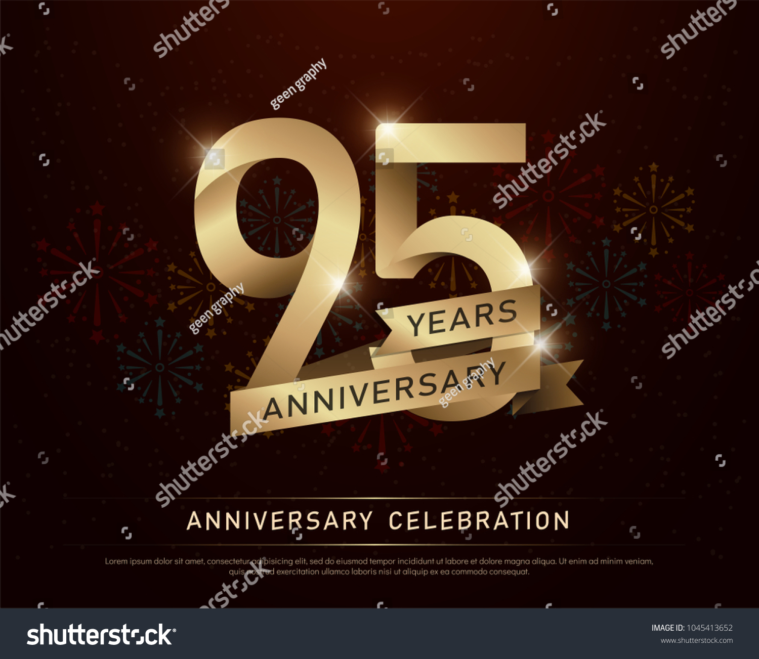 95th Years Anniversary Celebration Gold Number Stock Vector (Royalty ...