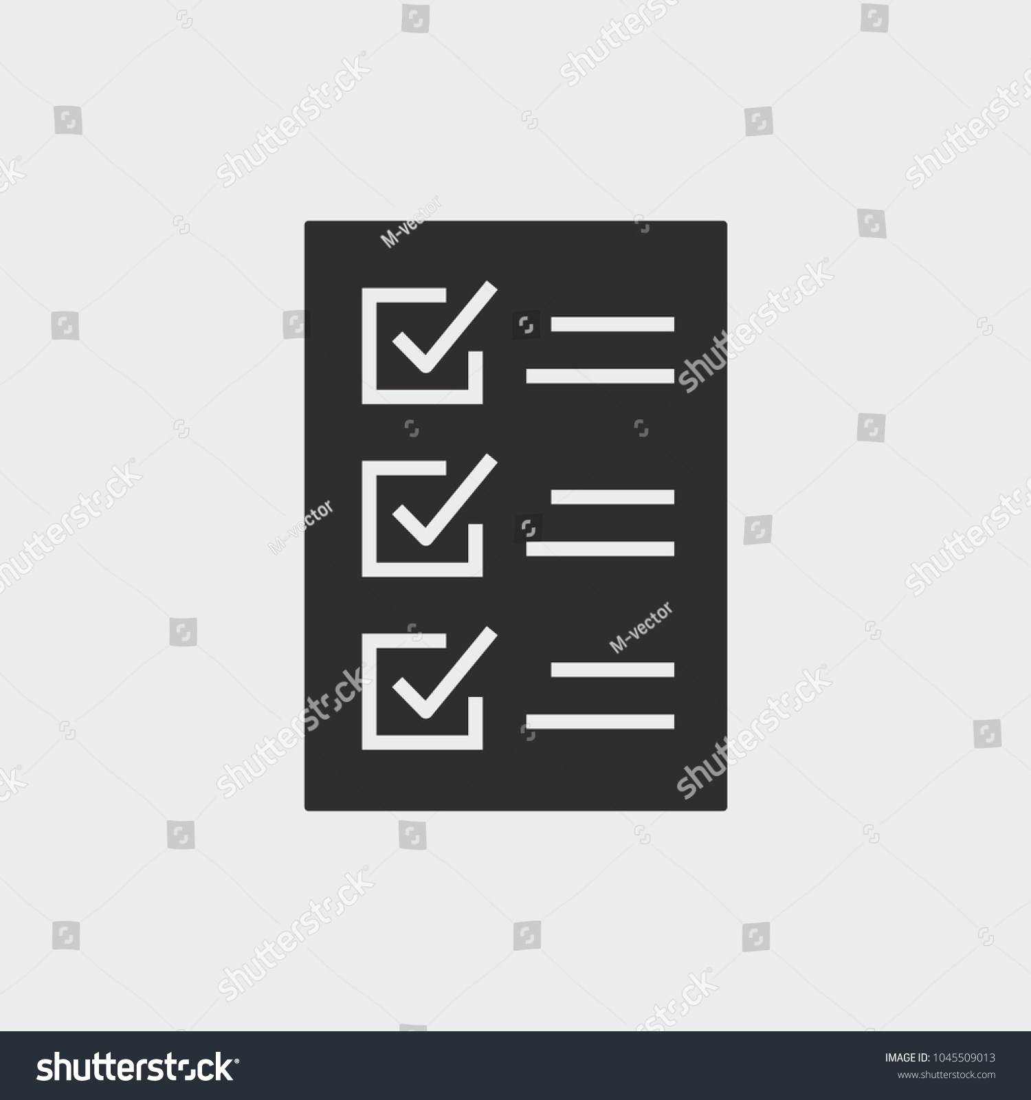 Checklist Vector Icon Black Illustration Isolated Stock Vector (Royalty ...