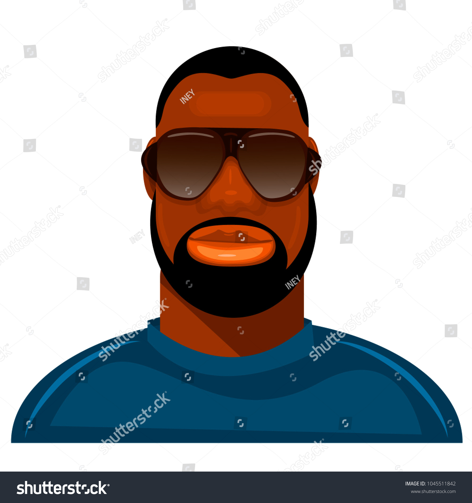 African American African Black Man Beard เวกเตอร์สต็อก ปลอดค่าลิขสิทธิ์ 1045511842 Shutterstock 1916