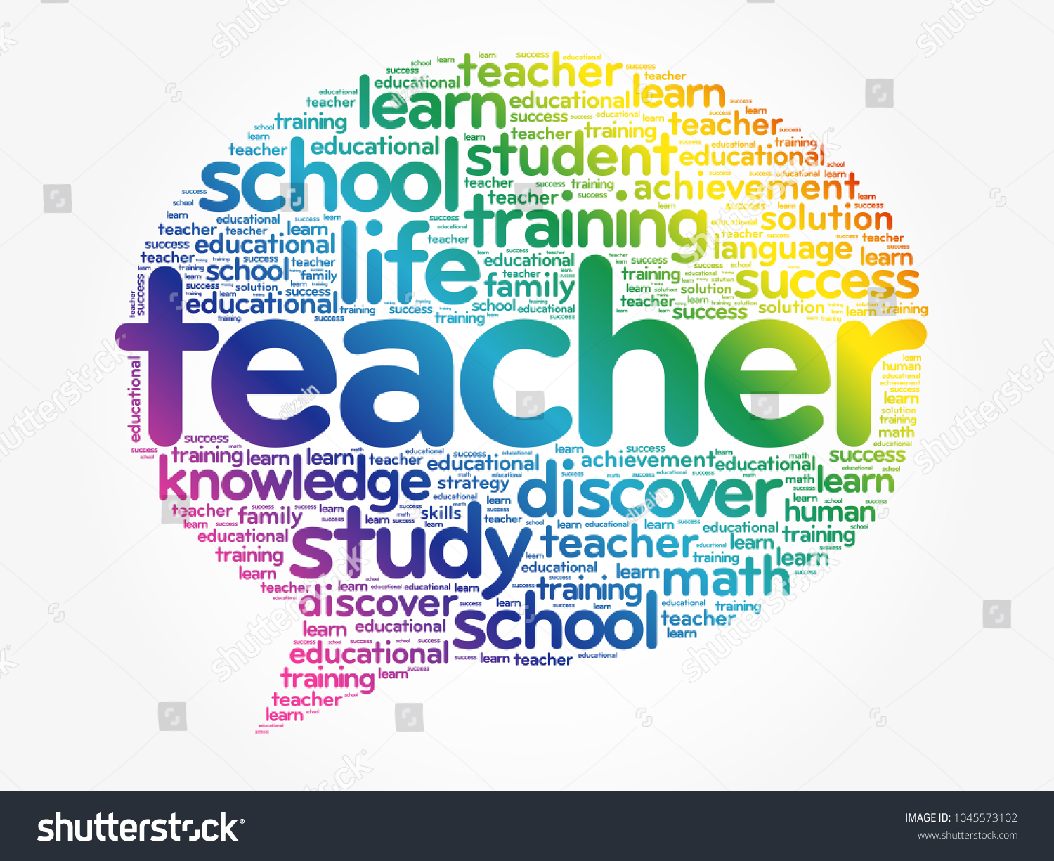 Teacher Think Bubble Word Cloud Collage Stock Vector (Royalty Free ...