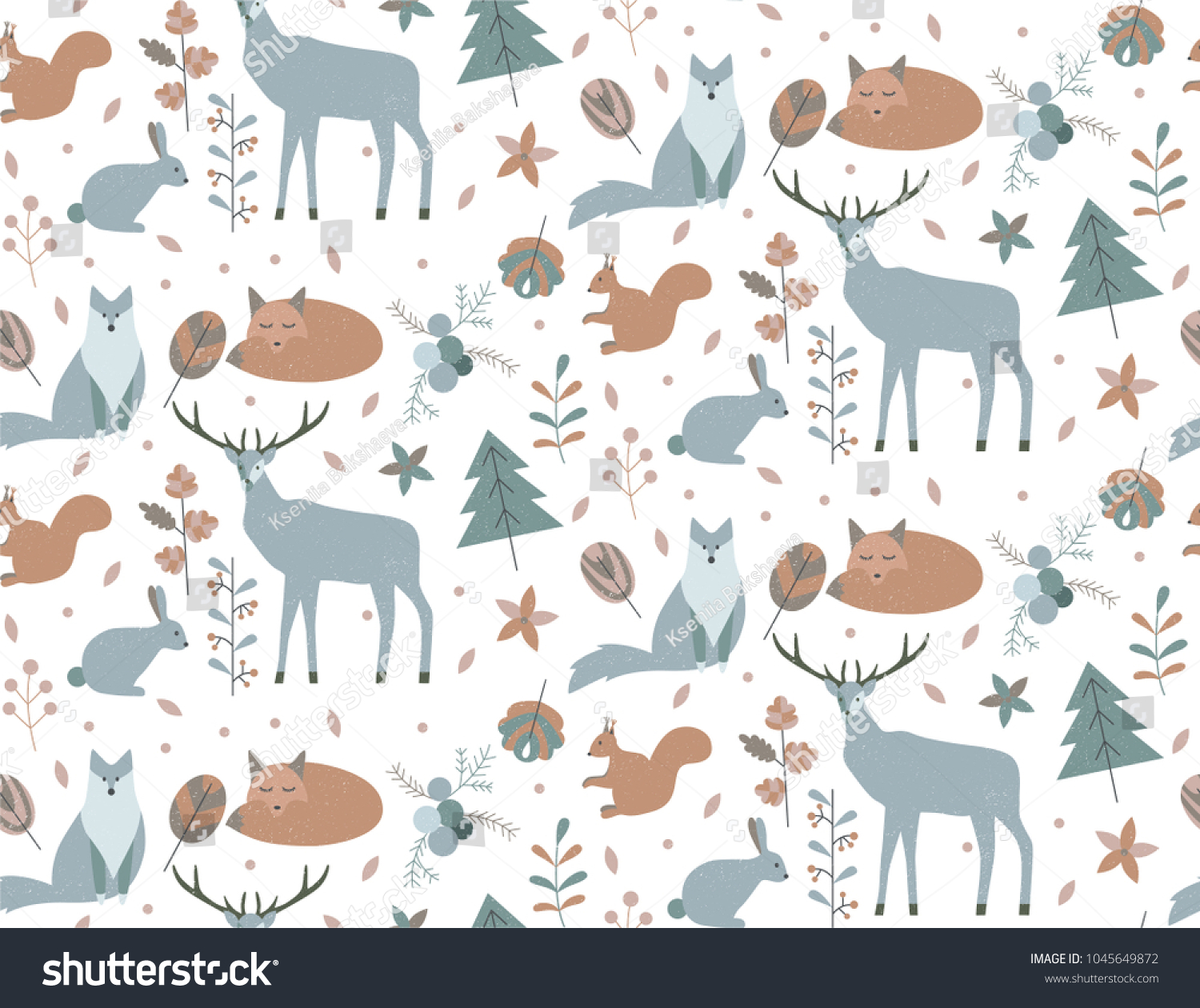 Seamless Pattern Scandinavian Style Cute Textured Stock Vector (Royalty ...