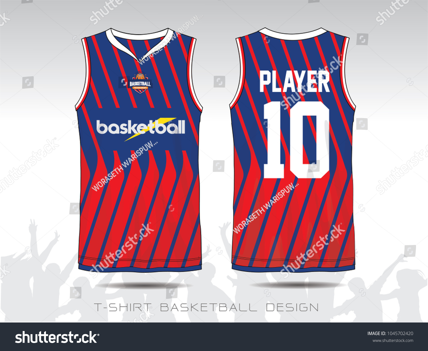 Red Blue Layout Basketball Uniform Sport Stock Vector (Royalty Free ...