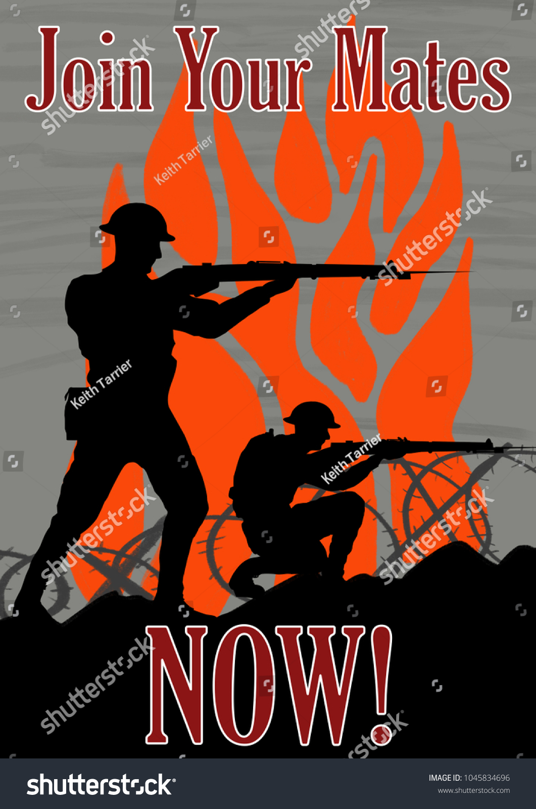 World War One Recruitment Poster British Stock Illustration 1045834696 ...