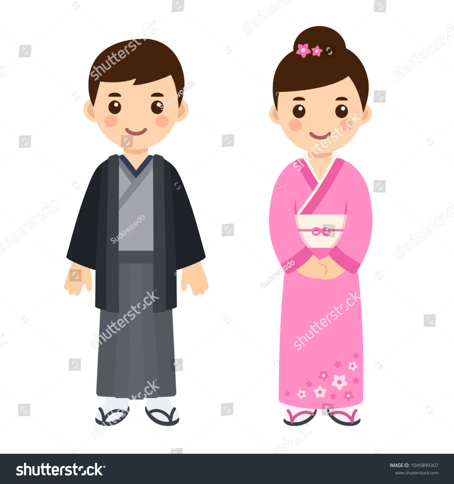 Cute Little Boy Girl Couple National Stock Vector (Royalty Free ...