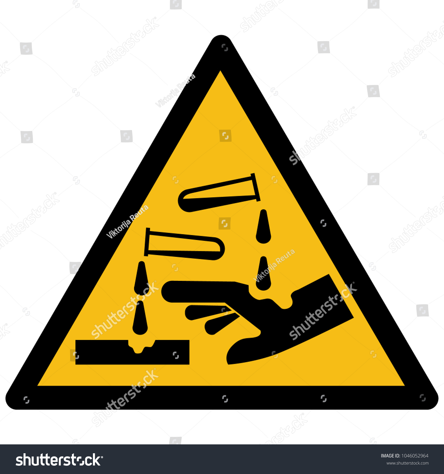 Vector Illustration Ghs Hazard Pictogram Corrosive Stock Vector