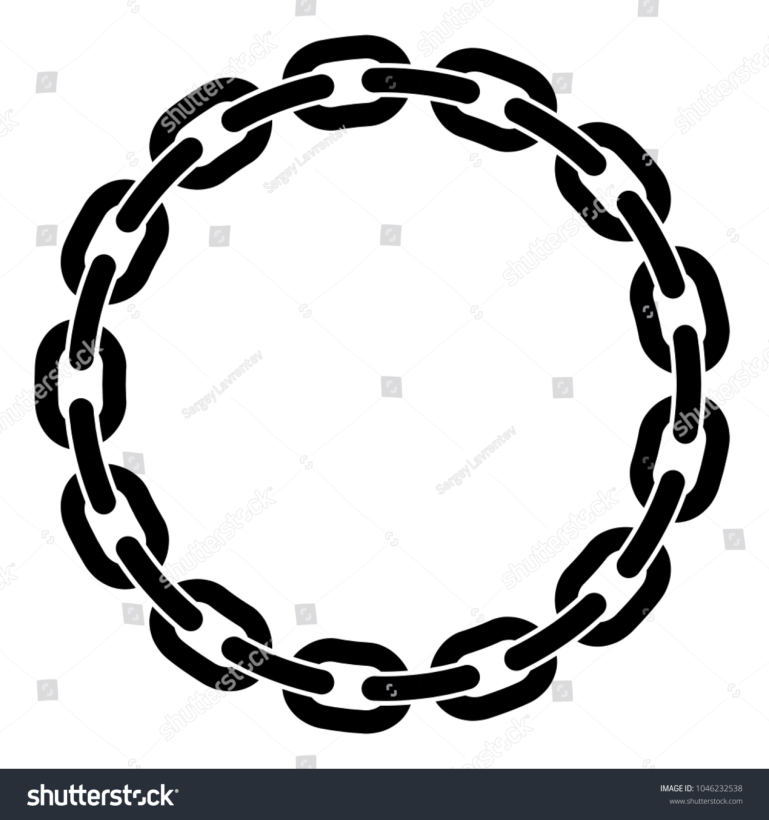 Round Frame Chain On White Background Stock Vector (Royalty Free ...