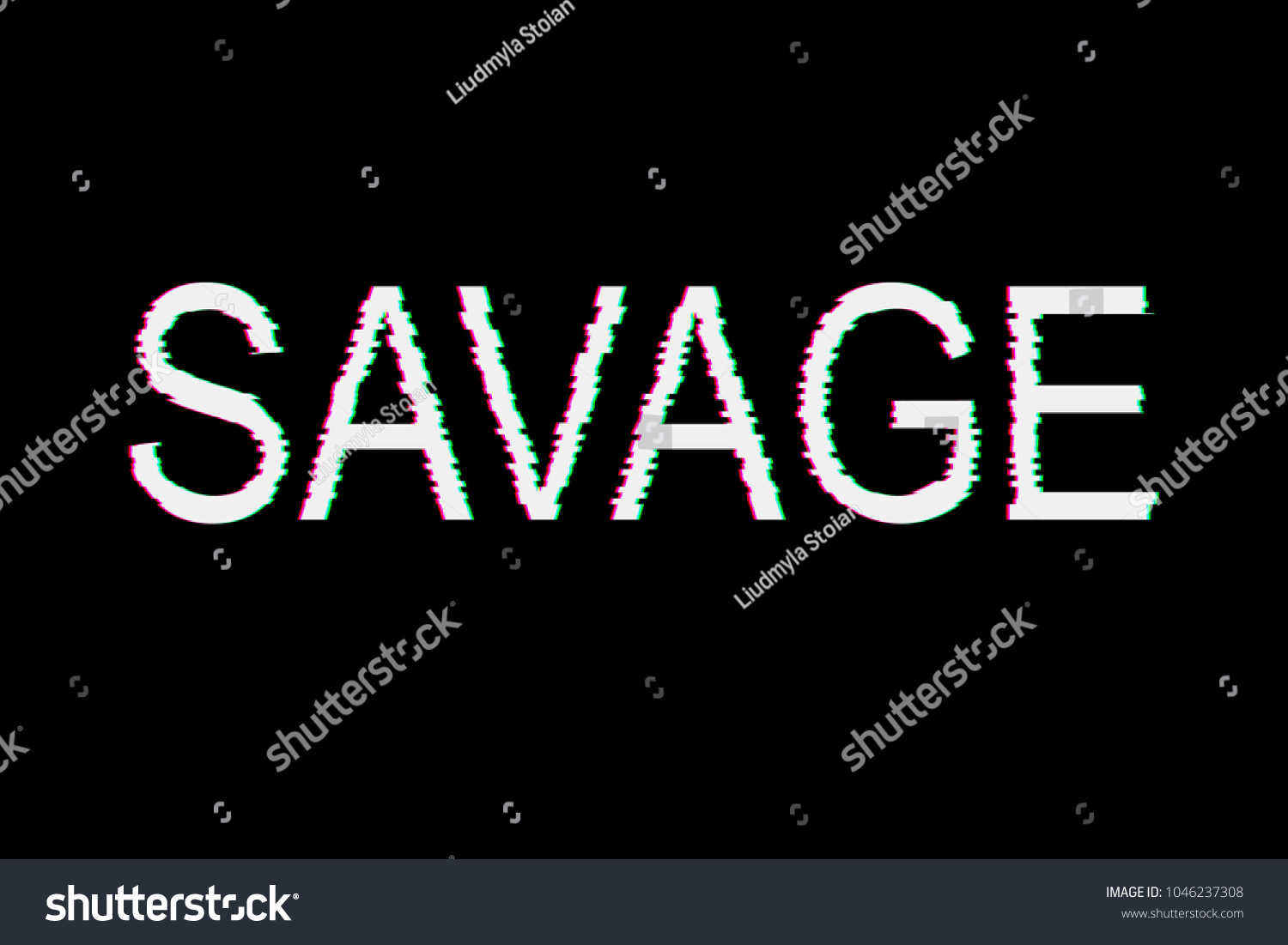 Glitch Effect Slang Word Savage Error Stock Vector (Royalty Free ...