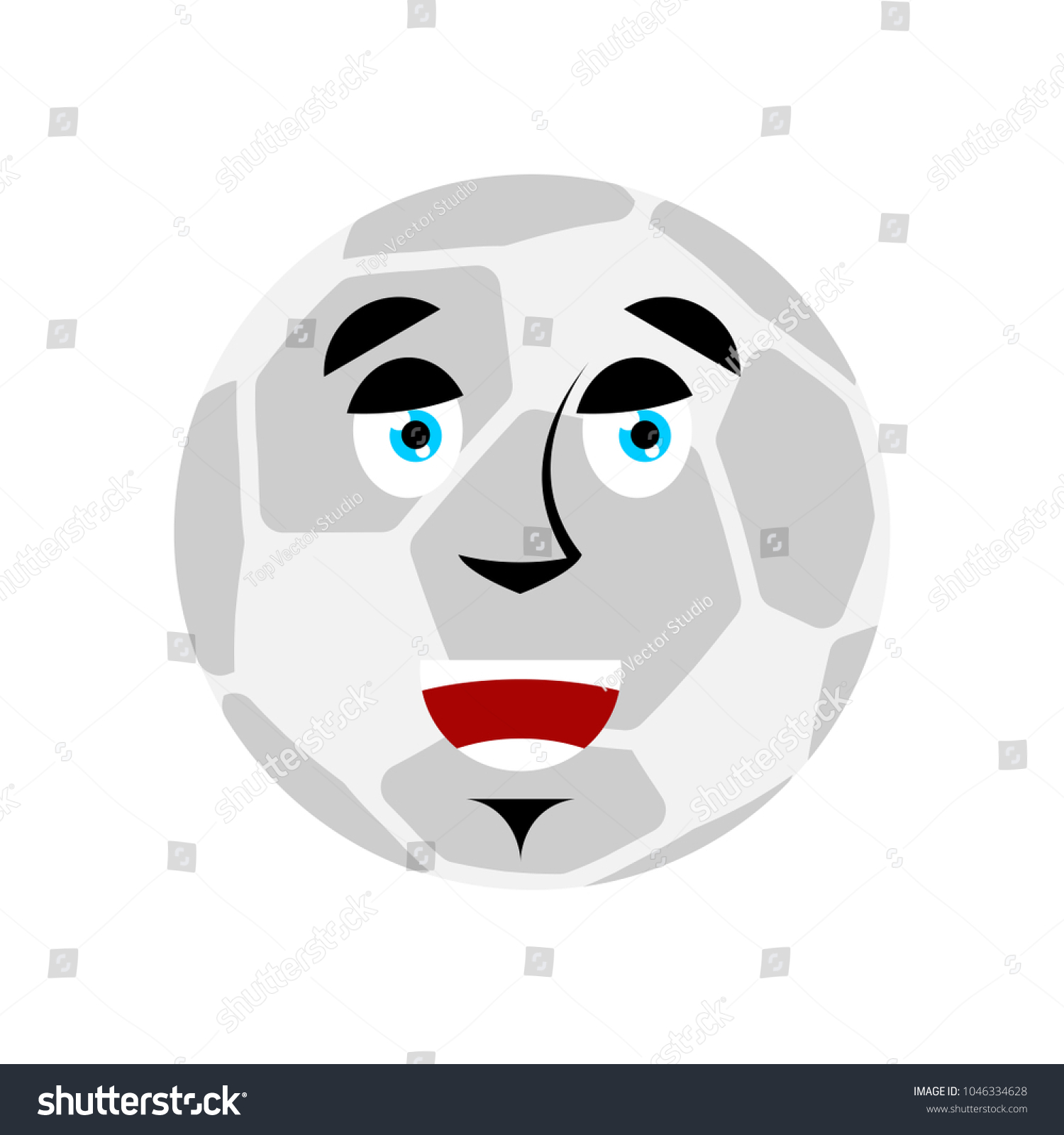 Soccer Ball Happy Emoji Football Ball Stock Vector (Royalty Free ...