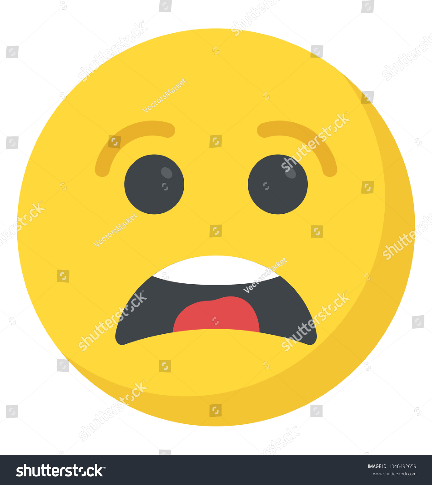 Distraught Smiley Weary Face Expression Via Stock Vector (Royalty Free ...