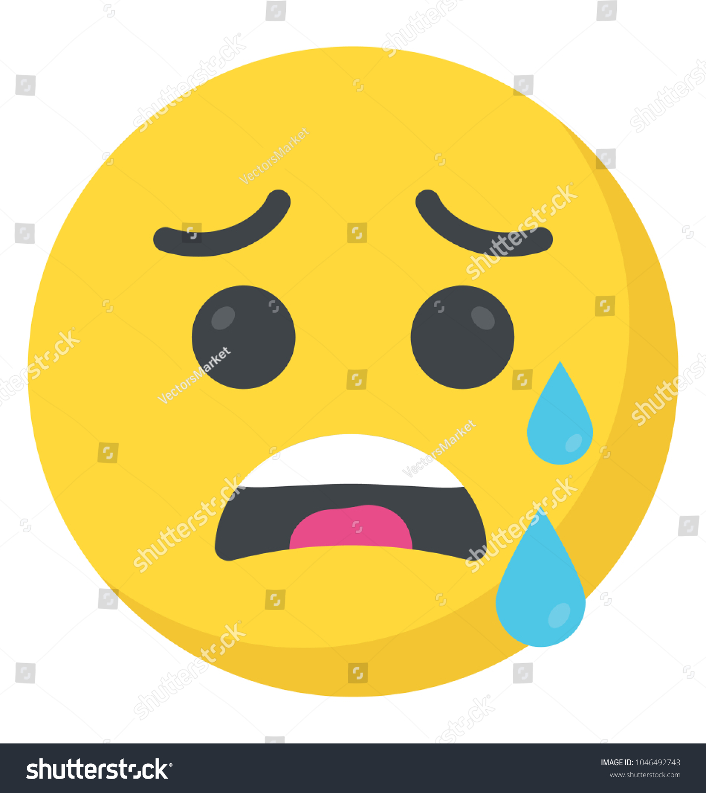 Smiley Face Tears Eyes Stock Vector (royalty Free) 1046492743 