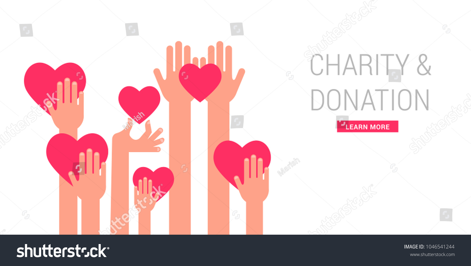 Charity Giving Donation Concept Poster Template Stock Vector (Royalty ...