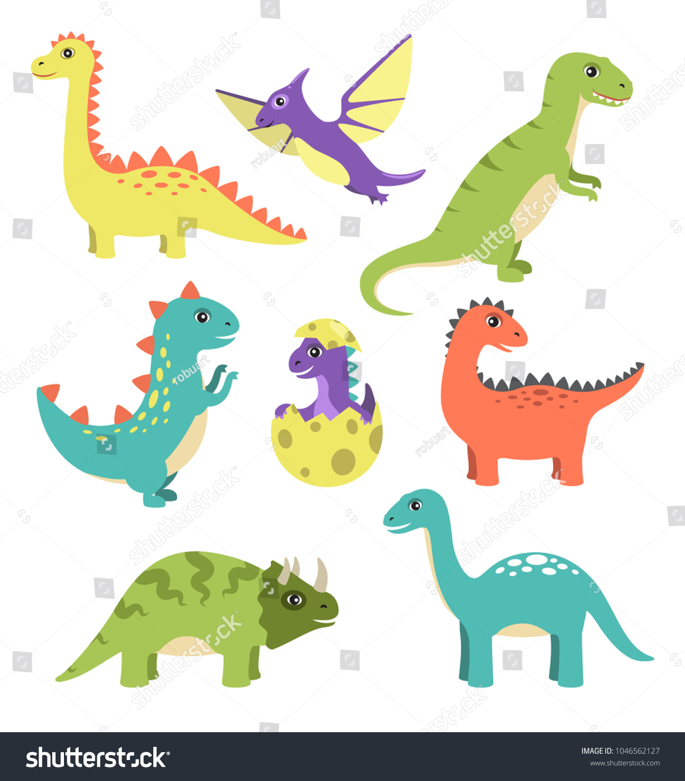 Creatures Types Dinosaurs Dinosaurs Spikes Wigs Stock Vector (Royalty ...