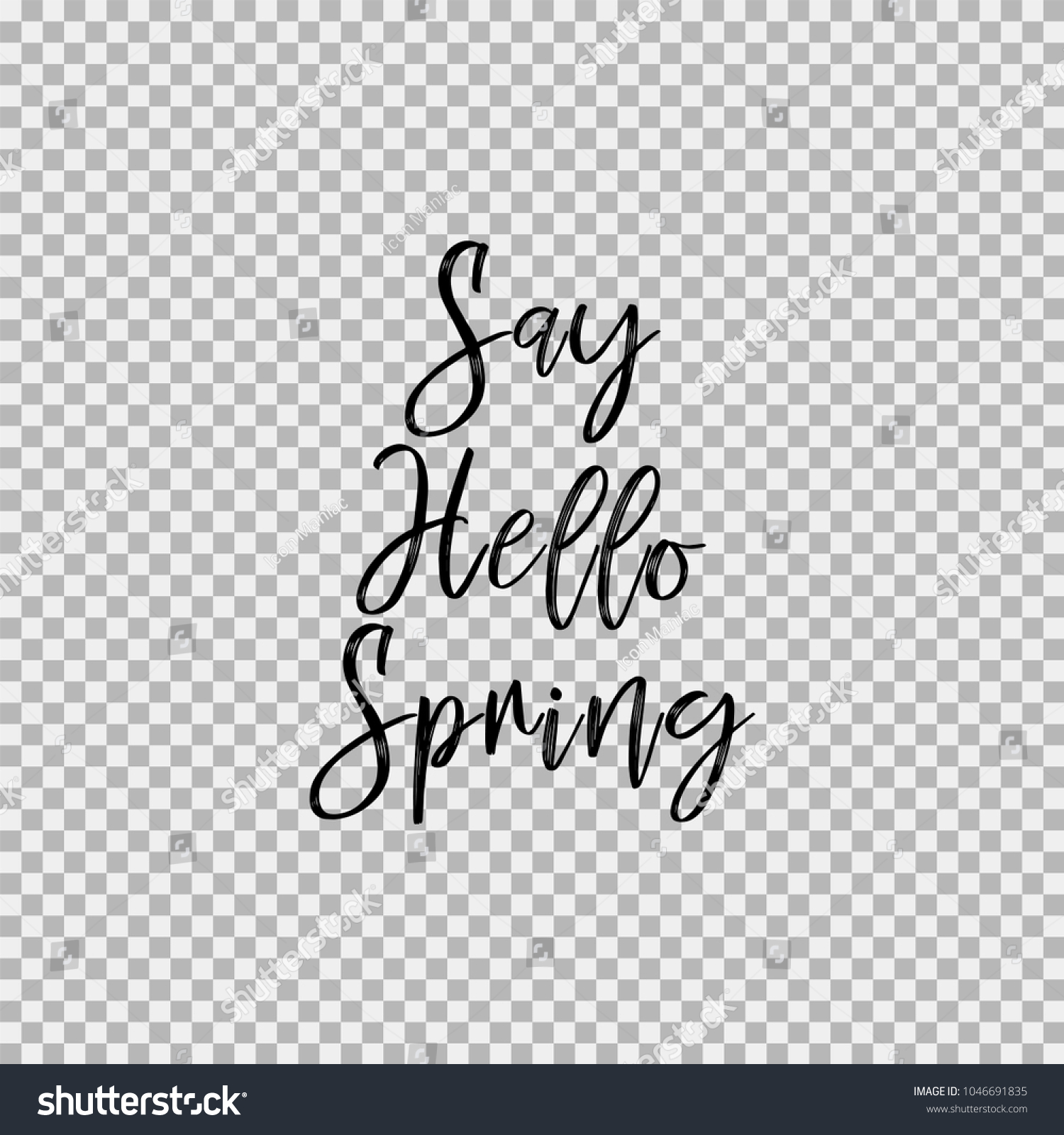 Say Hello Spring Inspirational Quotes About Stock Vector (Royalty Free ...