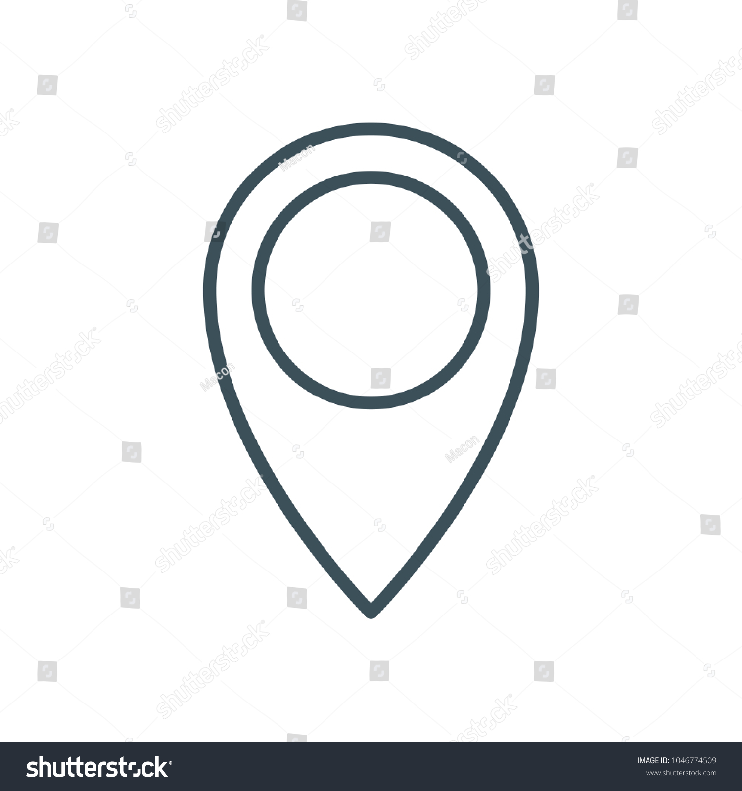 Thin Line Pin Drop Icon Outline Stock Vector Royalty Free 1046774509 Shutterstock 0389