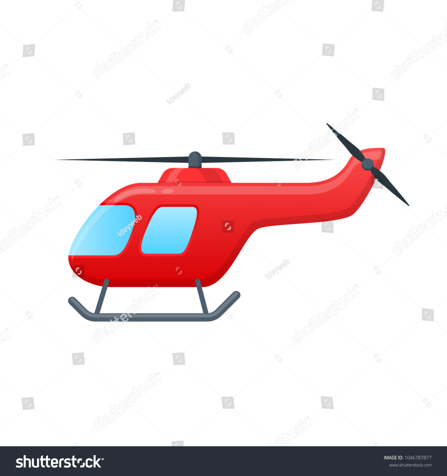 Мультяшный красный вертолет