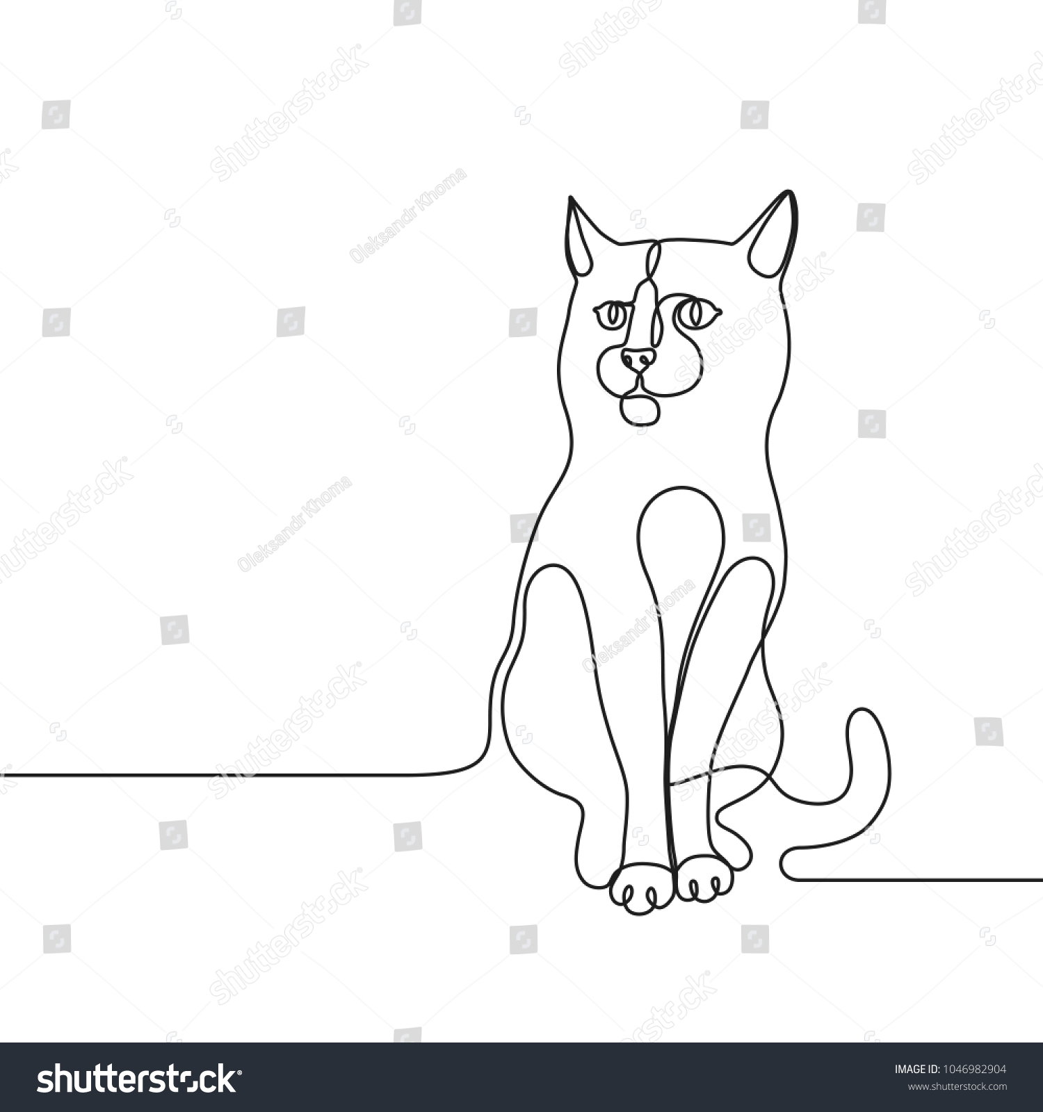 Continuous Line Drawing Cat Single Line Stock Vector (Royalty Free ...