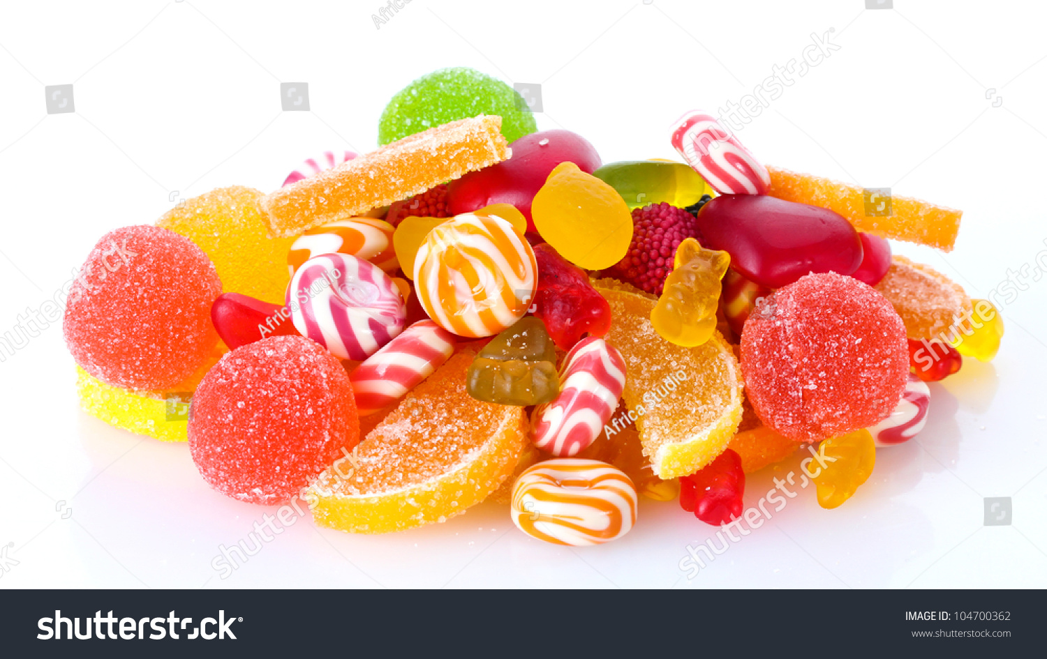 Colorful Jelly Candies Isolated On White Stock Photo 104700362 ...