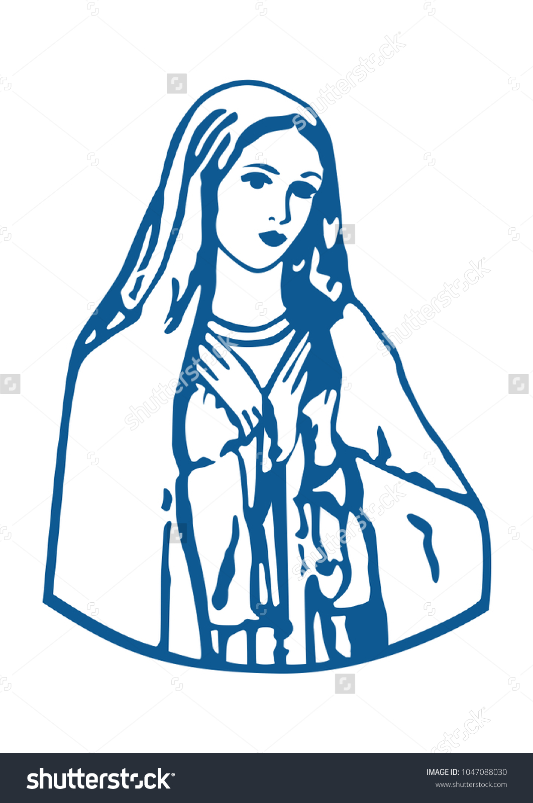 Virgin Mary Our Lady Logo Illustration Stock Vector (Royalty Free ...