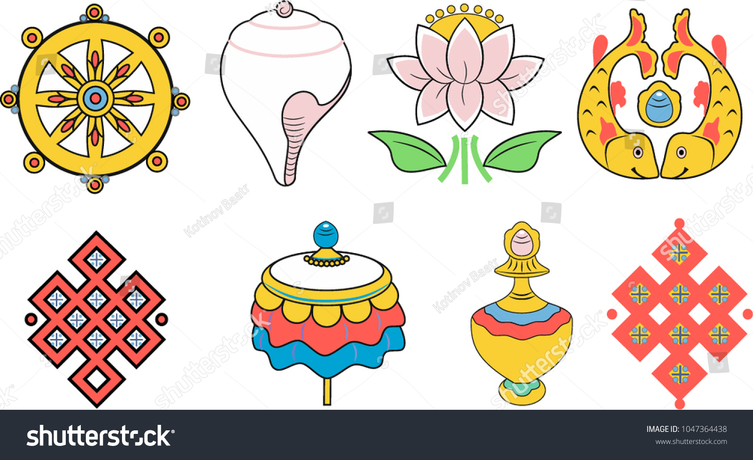 Buddhist Symbol Stock Vector (Royalty Free) 1047364438 | Shutterstock