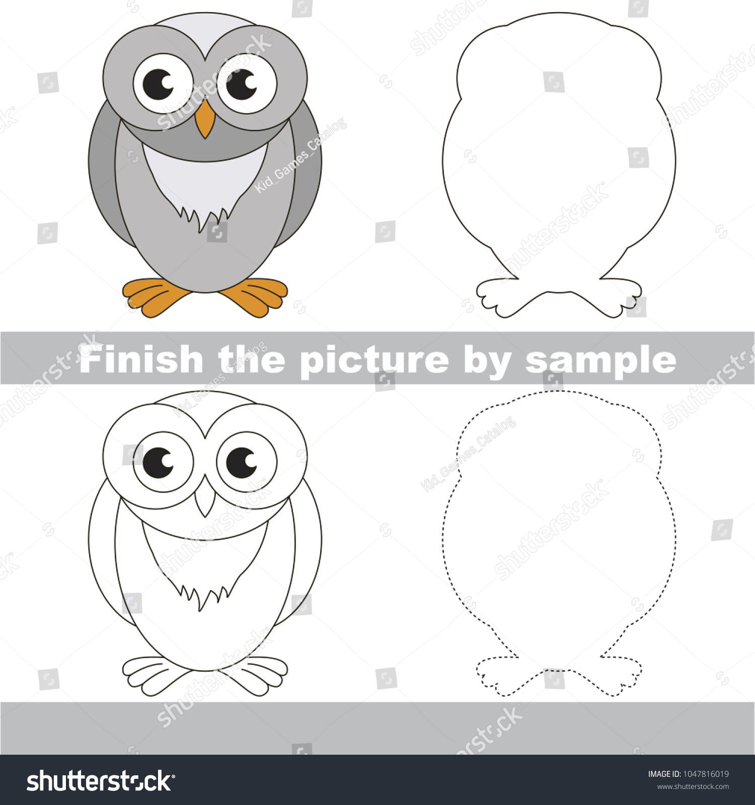 Drawing Worksheet Preschool Kids Easy Gaming Stock Vector (Royalty Free ...