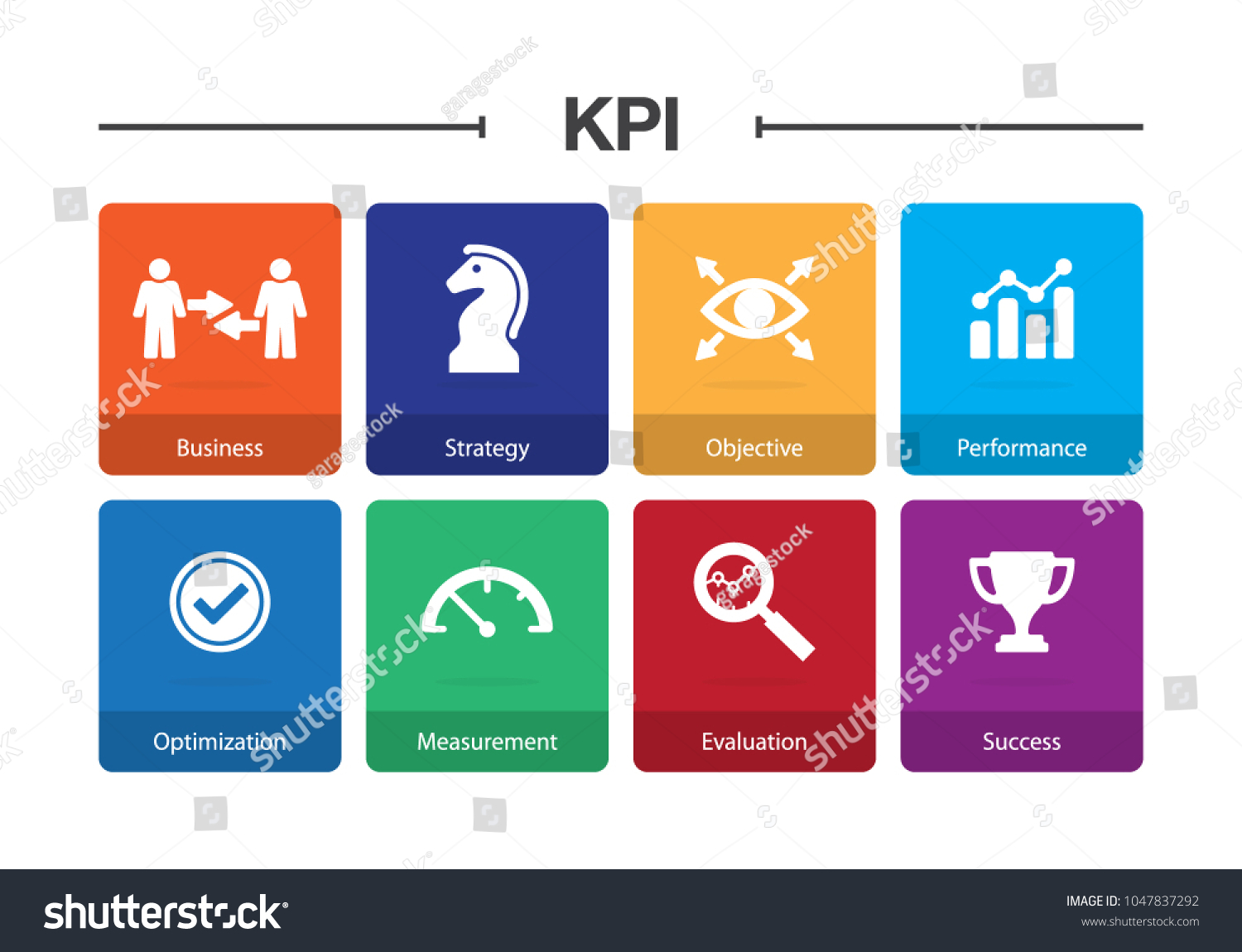 Kpi Infographic Icon Set Stock Vector (Royalty Free) 1047837292 ...