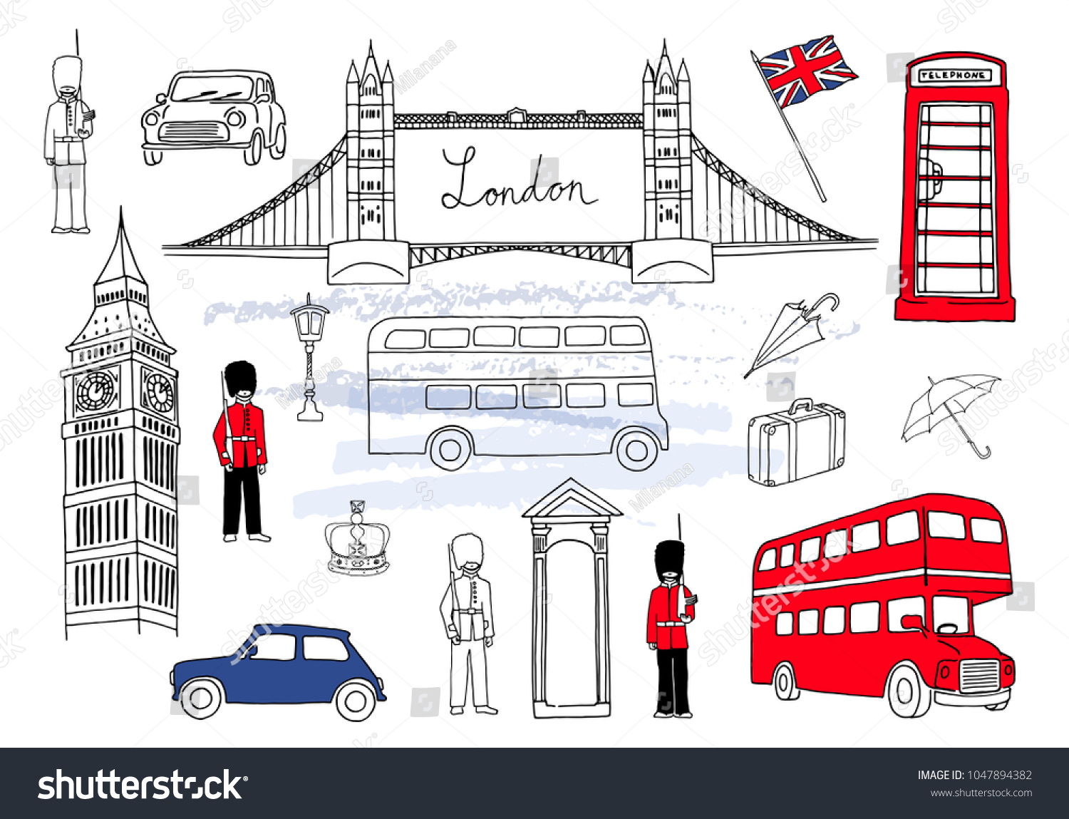 Лондонский автобус рисунок карандашом