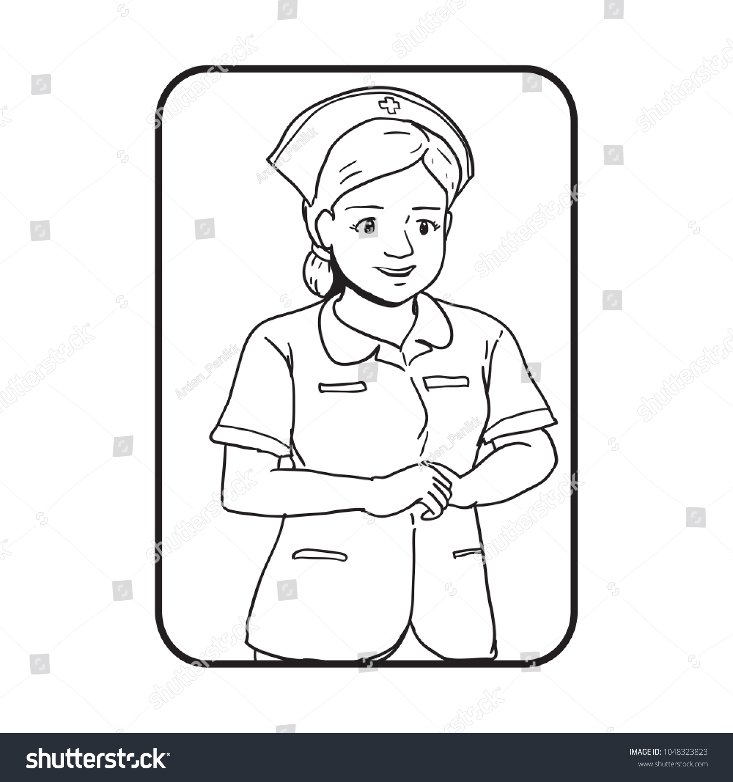 Nurse Girl Cartoon Vector Drawn Stock Vector (Royalty Free) 1048323823 ...