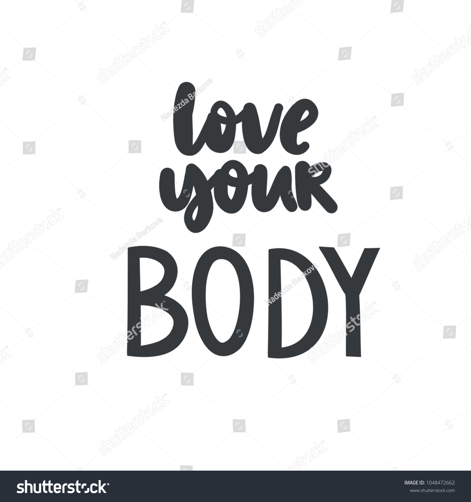 Body Positive Lettering Hand Drawn Typography Stock Vector Royalty Free 1048472662 Shutterstock 