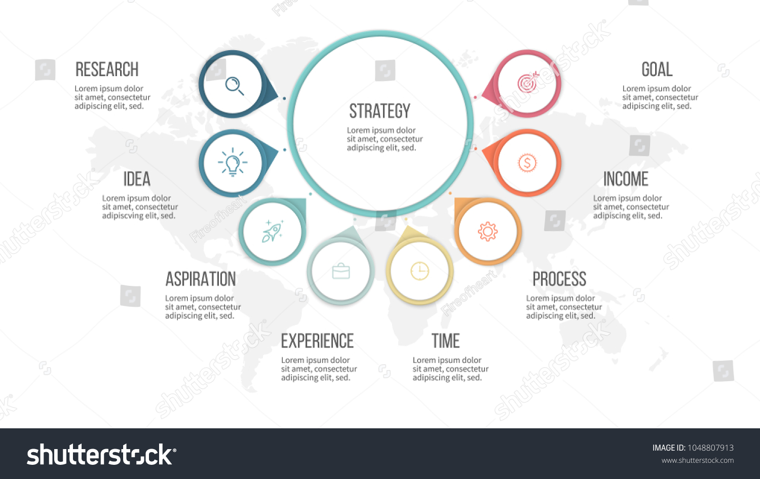 Business Infographics Organization Chart 8 Options Stock Vector ...